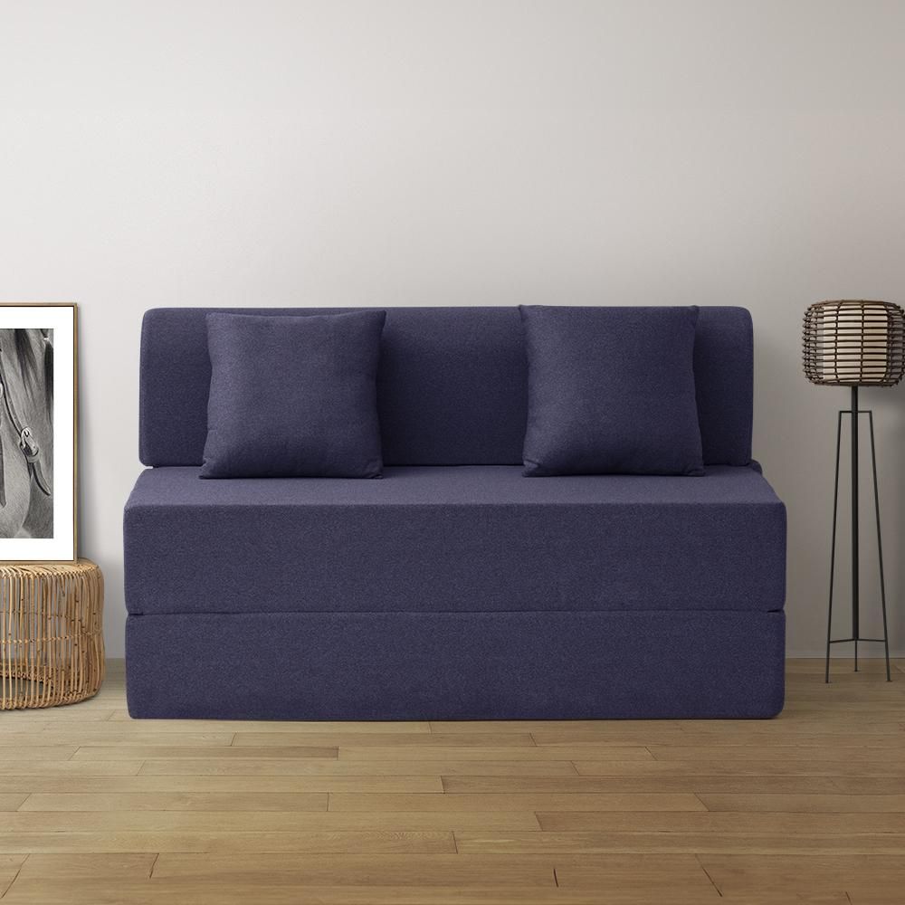 Wakefit Flipper Sofa Cum Bed - Two Seater (6'x4') Feet- WarpKnit Blue