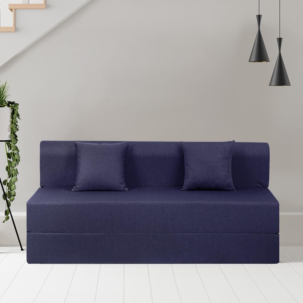 Wakefit Flipper Sofa Cum Bed - Three Seater (6'x5') Feet- WarpKnit Blue