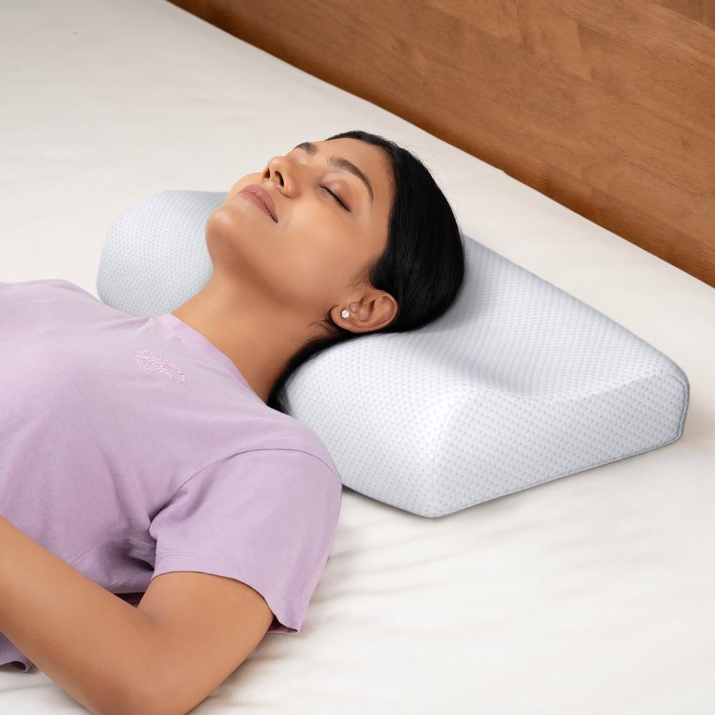 Bed Pillow Sleepwellness Contoured Cervical Orthopedic Pillow Buy