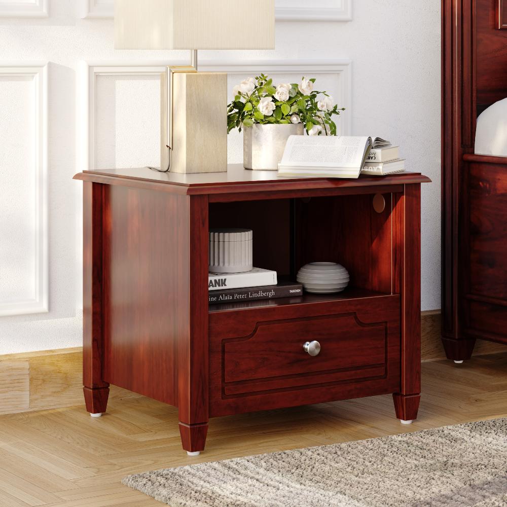 Yamini Teak wood Bedside Table - Ambrosia Teak