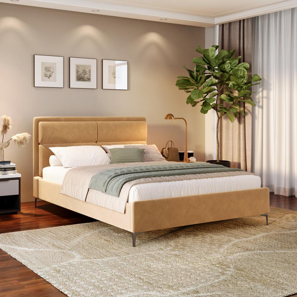 Wakefit Zewail Without Storage Queen Size Upholstered Bed