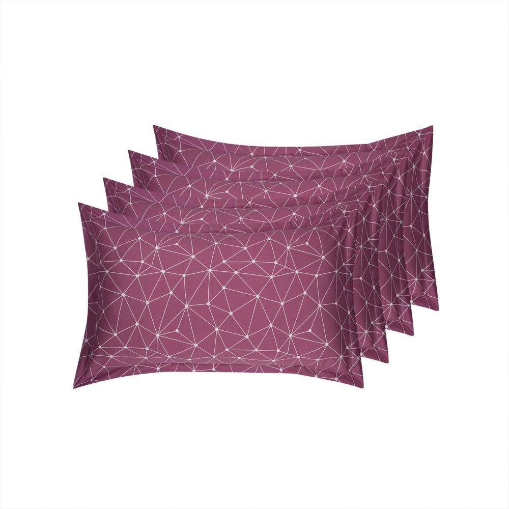 100% Cotton Pillow Cover | Standard Size 27x18 Inch | Set Of 4 | 160 TC | Paula