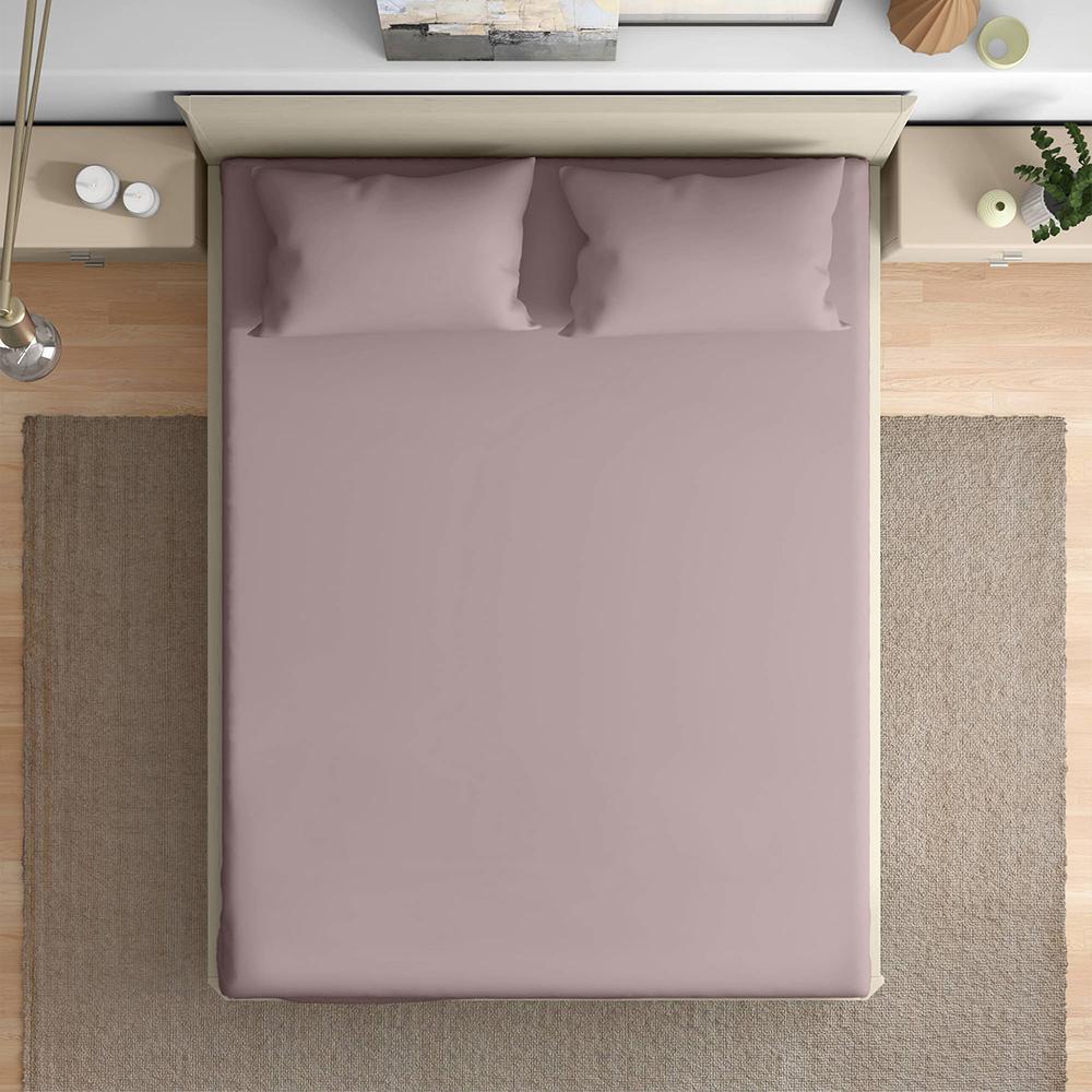 Wakefit 100% Cotton 200 TC Fitted Bedsheet With 2 Pillow Cover | Wood Rose