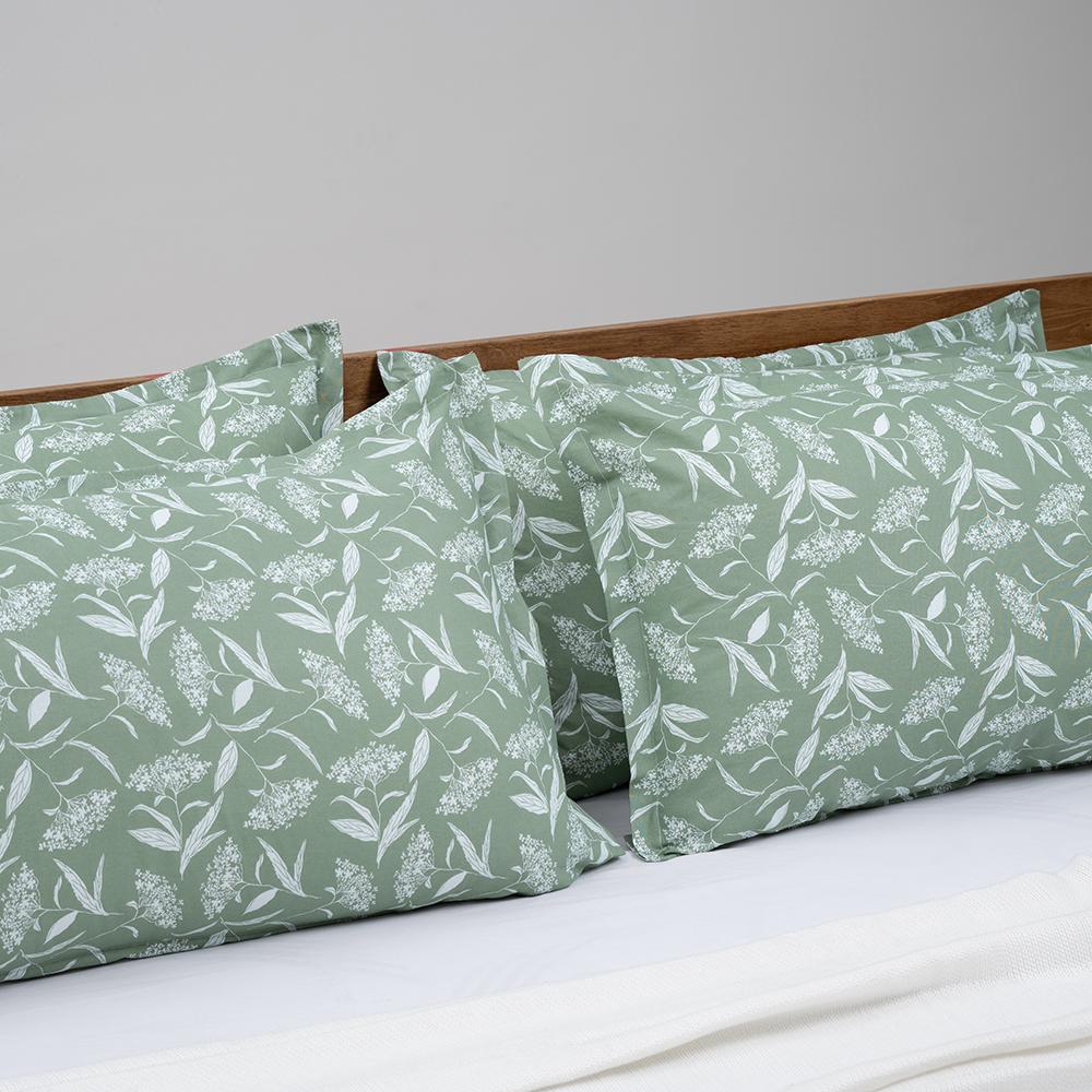 100% Cotton Pillow Cover | Standard Size 27x18 Inch | Set Of 4 | 144 TC | Green - Hester