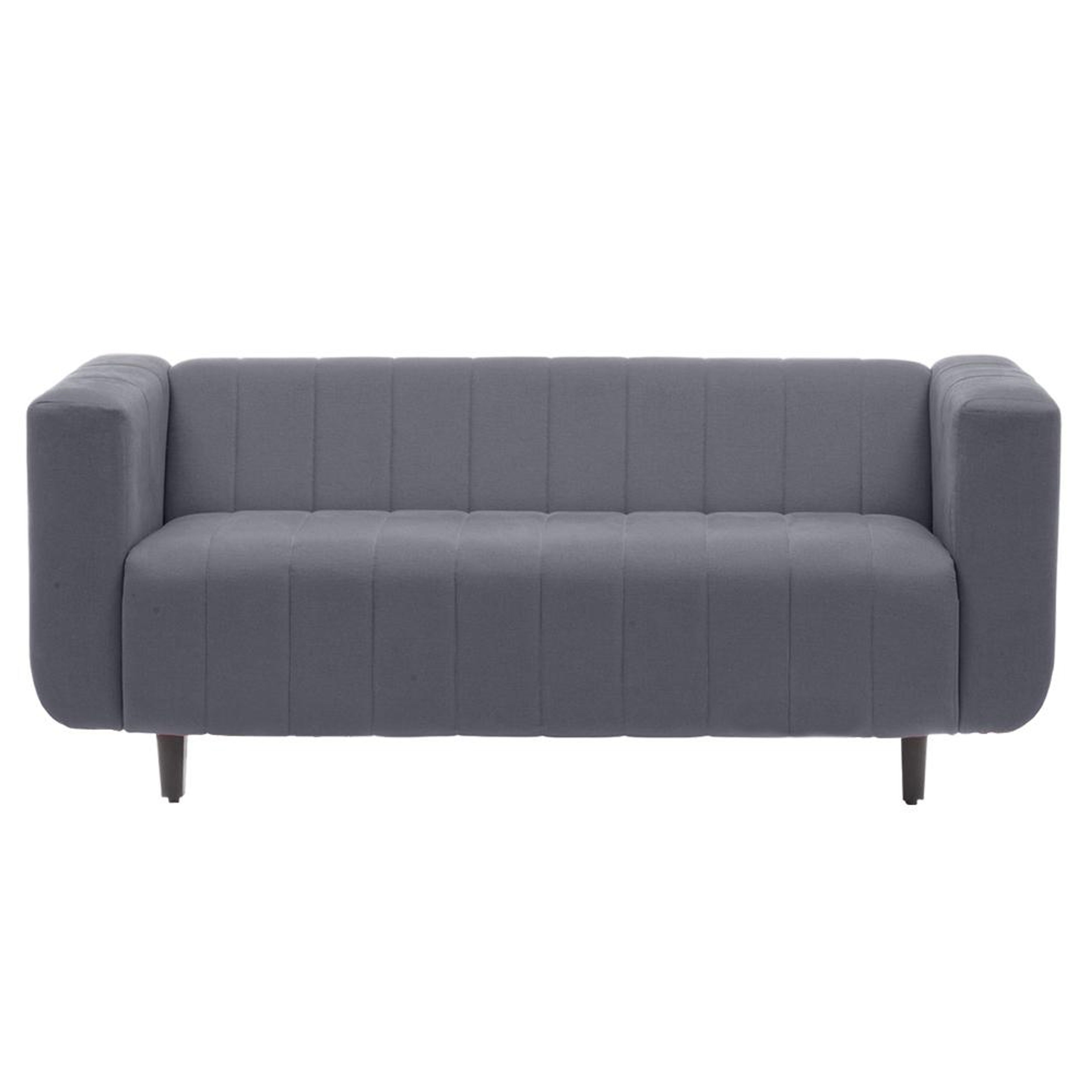 Modern 3-Seater Sofa Grey Leatherette