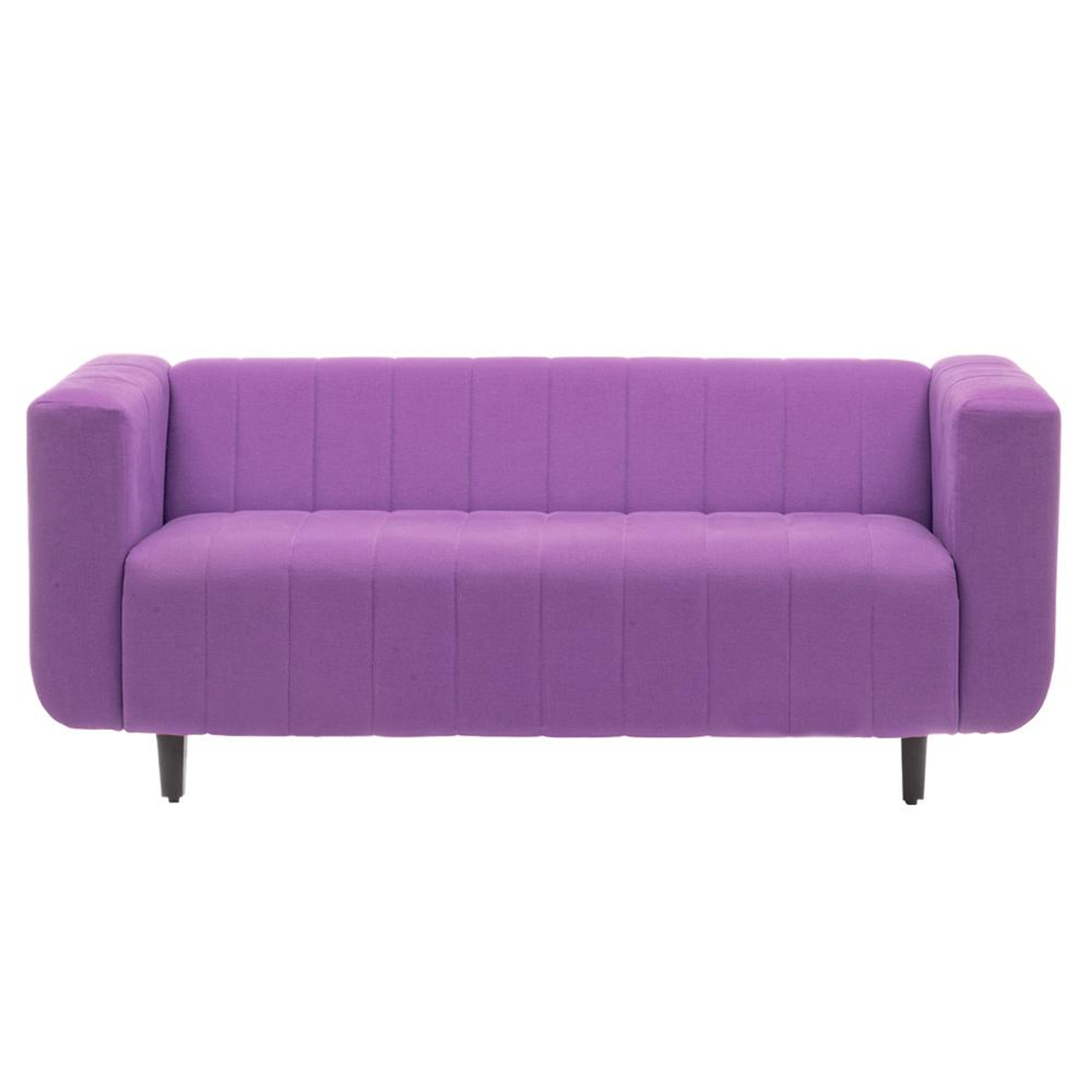 Modern 3-Seater Sofa Purple Leatherette