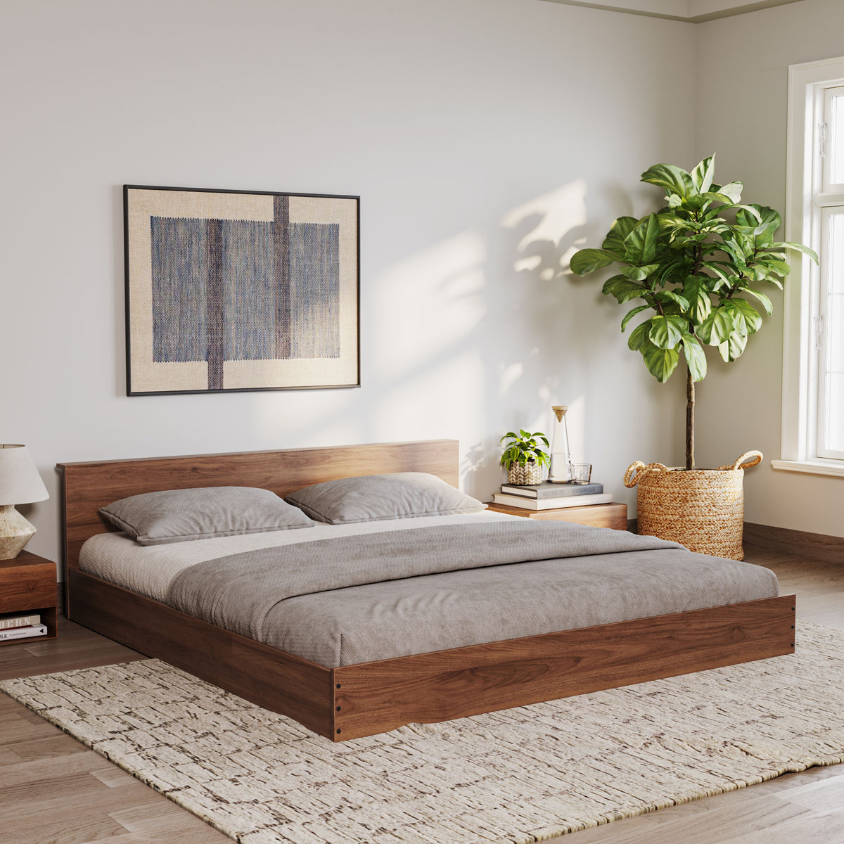 Wakefit Cosmo Platform Low Height Engineered Wood Bed
