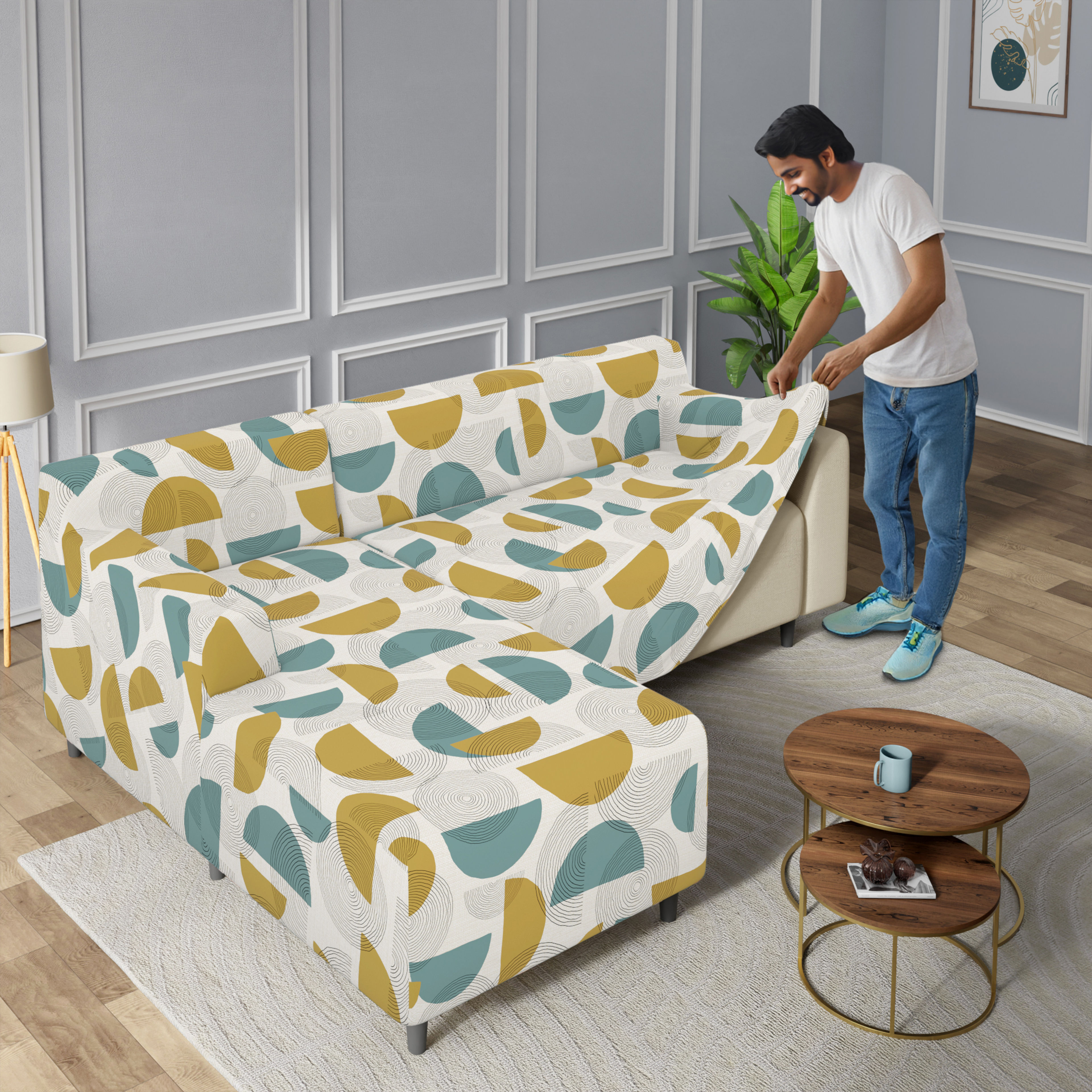 Buy Printed L Shape Sofa Cover Online At Best Price In India Wakefit