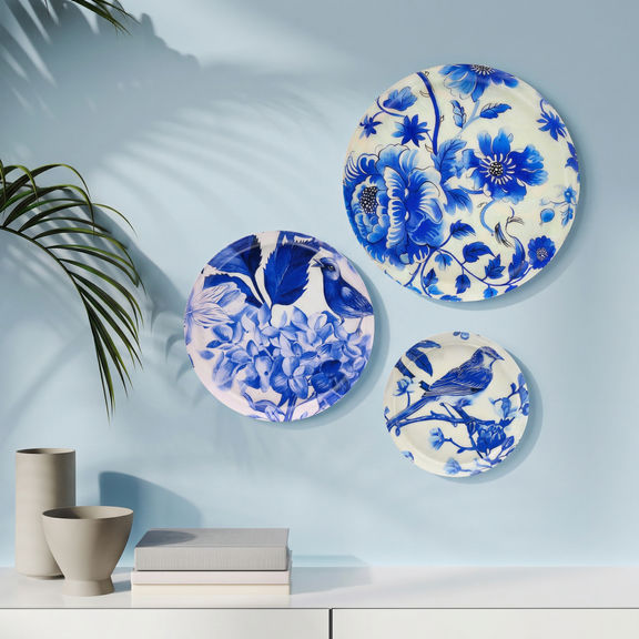 Metal Wall Plates Set of 3 | Abstract Home Decor & Gifting Option | For Living Room Bedroom Dining & Office Decor | Ubra Wall Plates