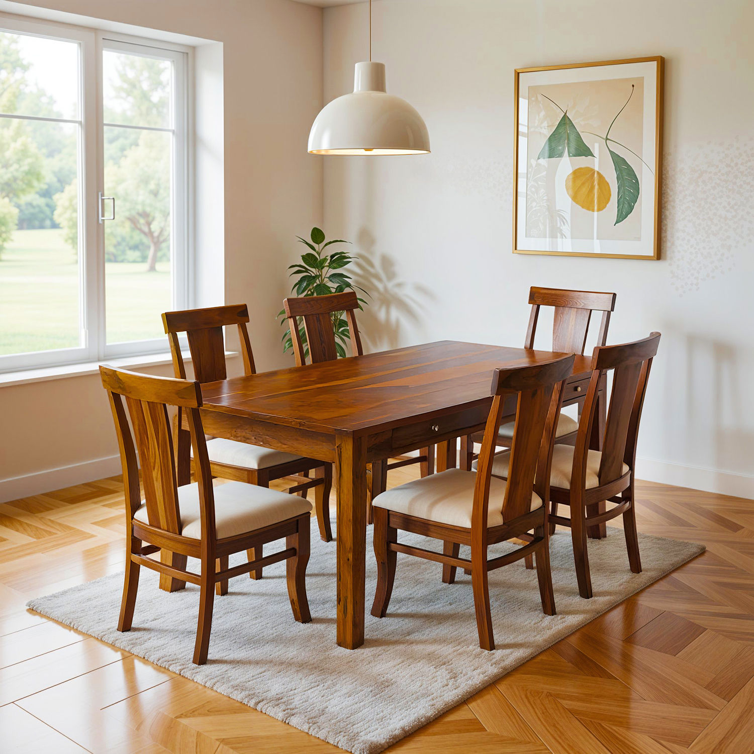 Wakefit Soomari Sheesham Wood 6 Seater Dining Set