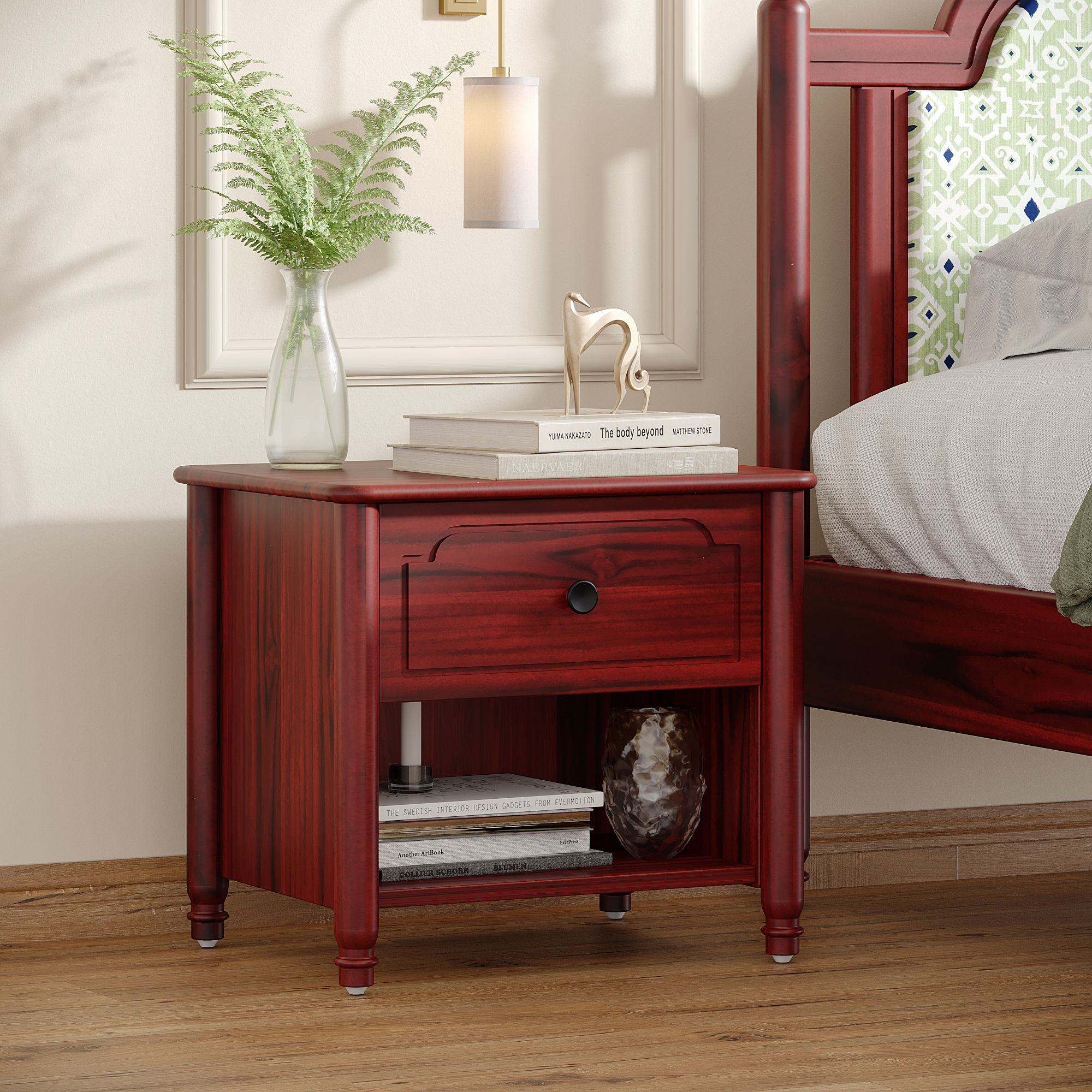 Wakefit Svapiti Teak wood Bedside Table