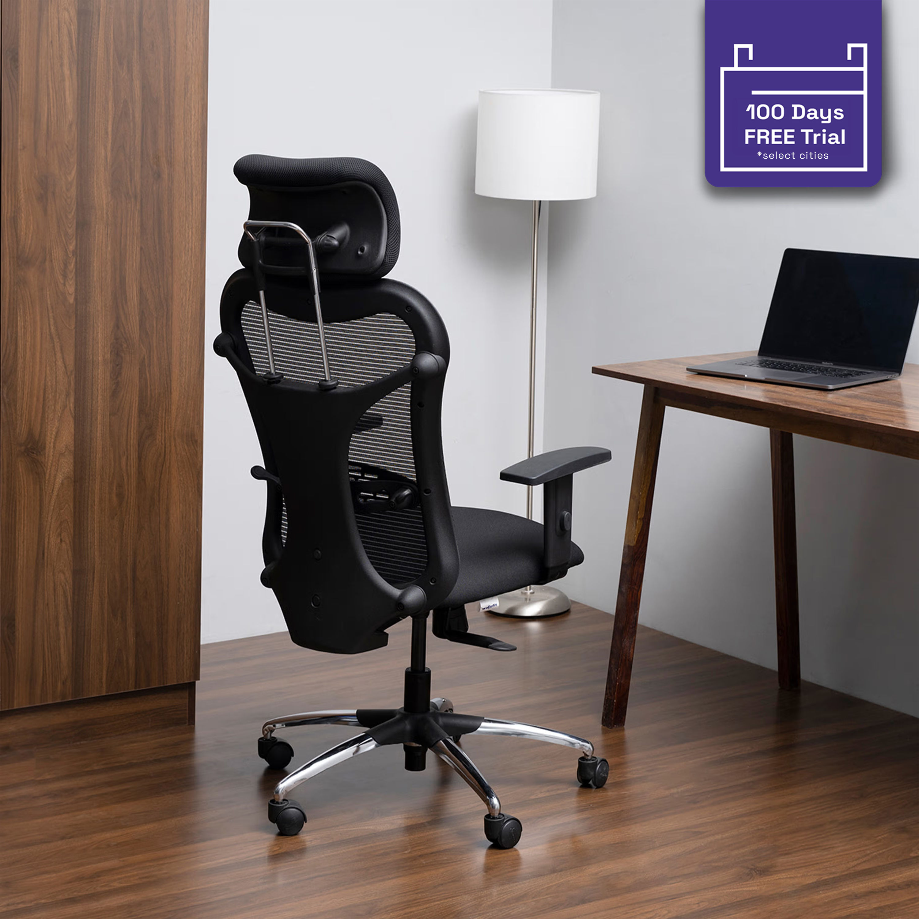 Airavat Premium Highback Class 4 Gaslift Chrome Base Ergonomic Office Chair