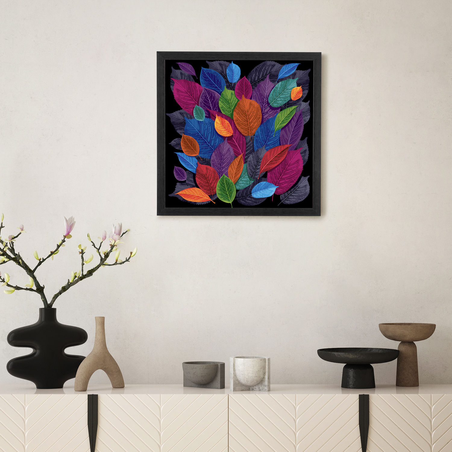 MDF Picture Frame | 18x18 Inch | Set of 1 | For Living Room, Bedroom & Office Decor | Gifting Option | Autumn Serenade
