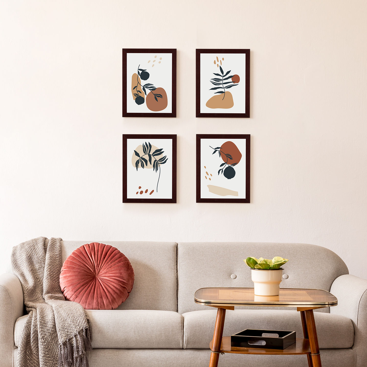 Botanical Touch Red Picture Frame Set of 4 (11X14) Inch