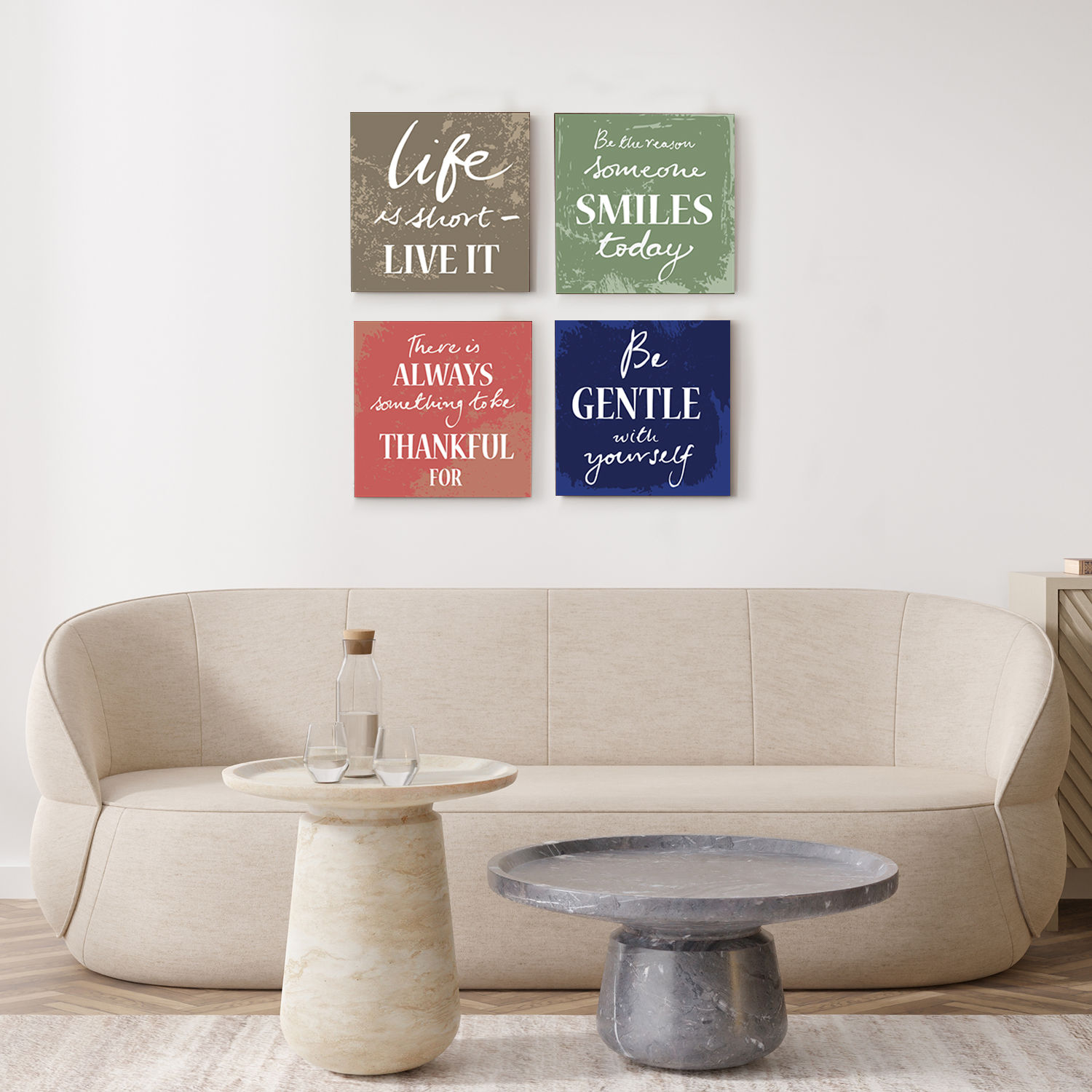Carpe Diem Quote Vinyl Set of 4 (11X11) Inch