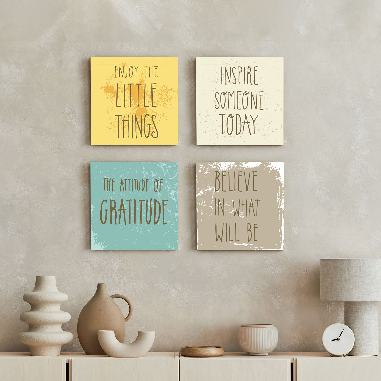 Gratitude Journal Quotes Vinyl Set of 4 (11X11) Inch