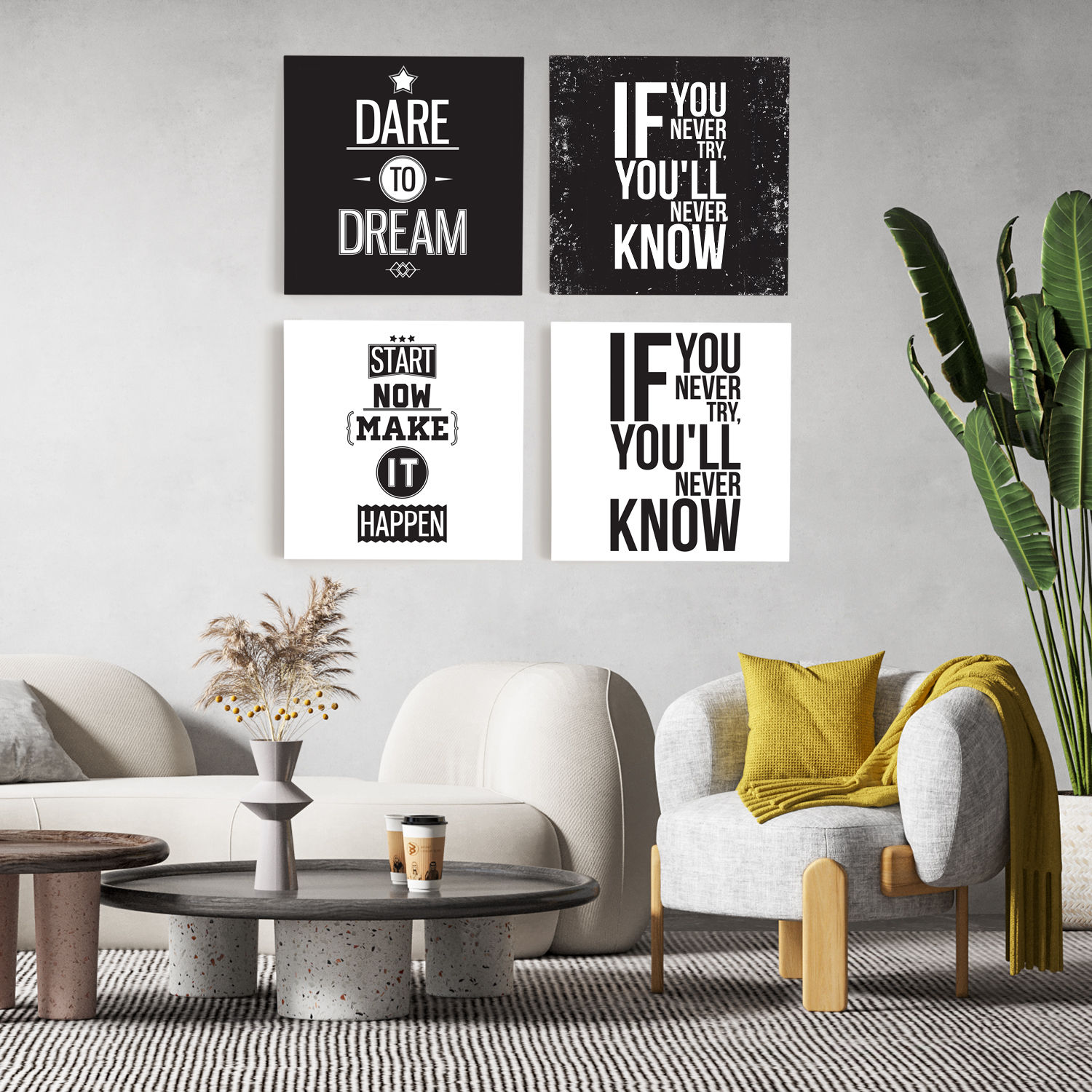 Inspiration Quartet Vinyl Set of 4 (8.5X8.5) Inch
