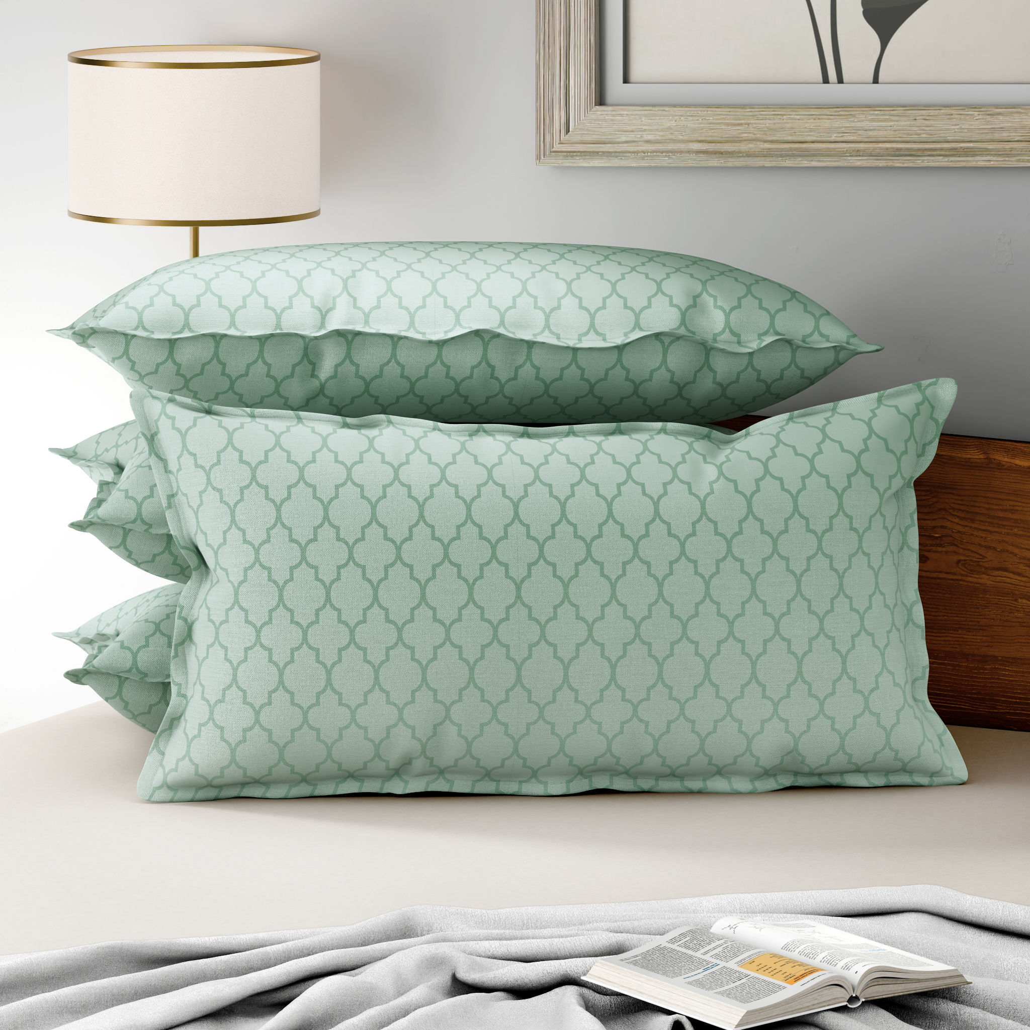 100% Cotton Pillow Cover | King Size 36x19 Inch | Set Of 4 | 160 TC | Booke