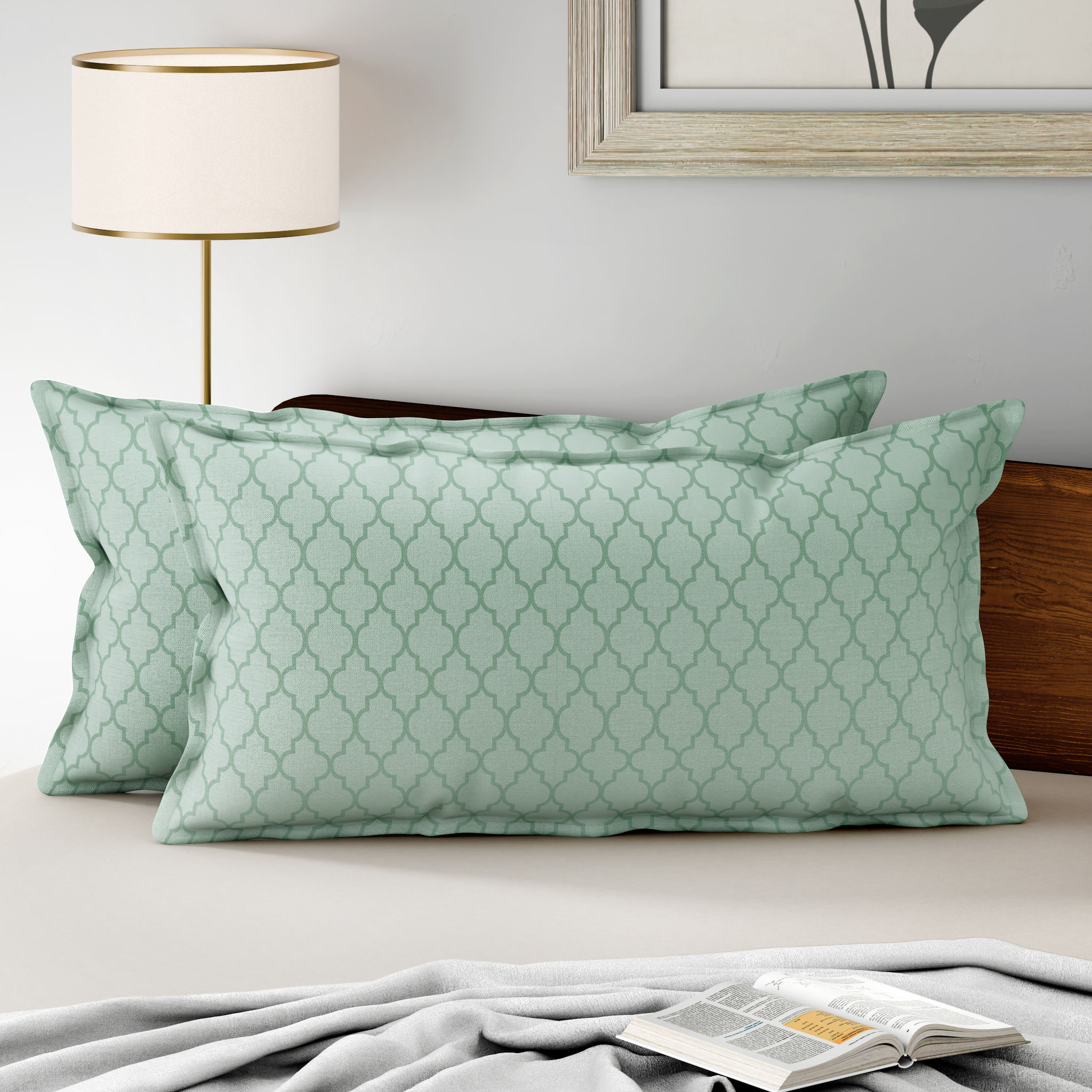 100% Cotton Pillow Cover | King Size 36x19 Inch | Set Of 2 | 160 TC | Booke