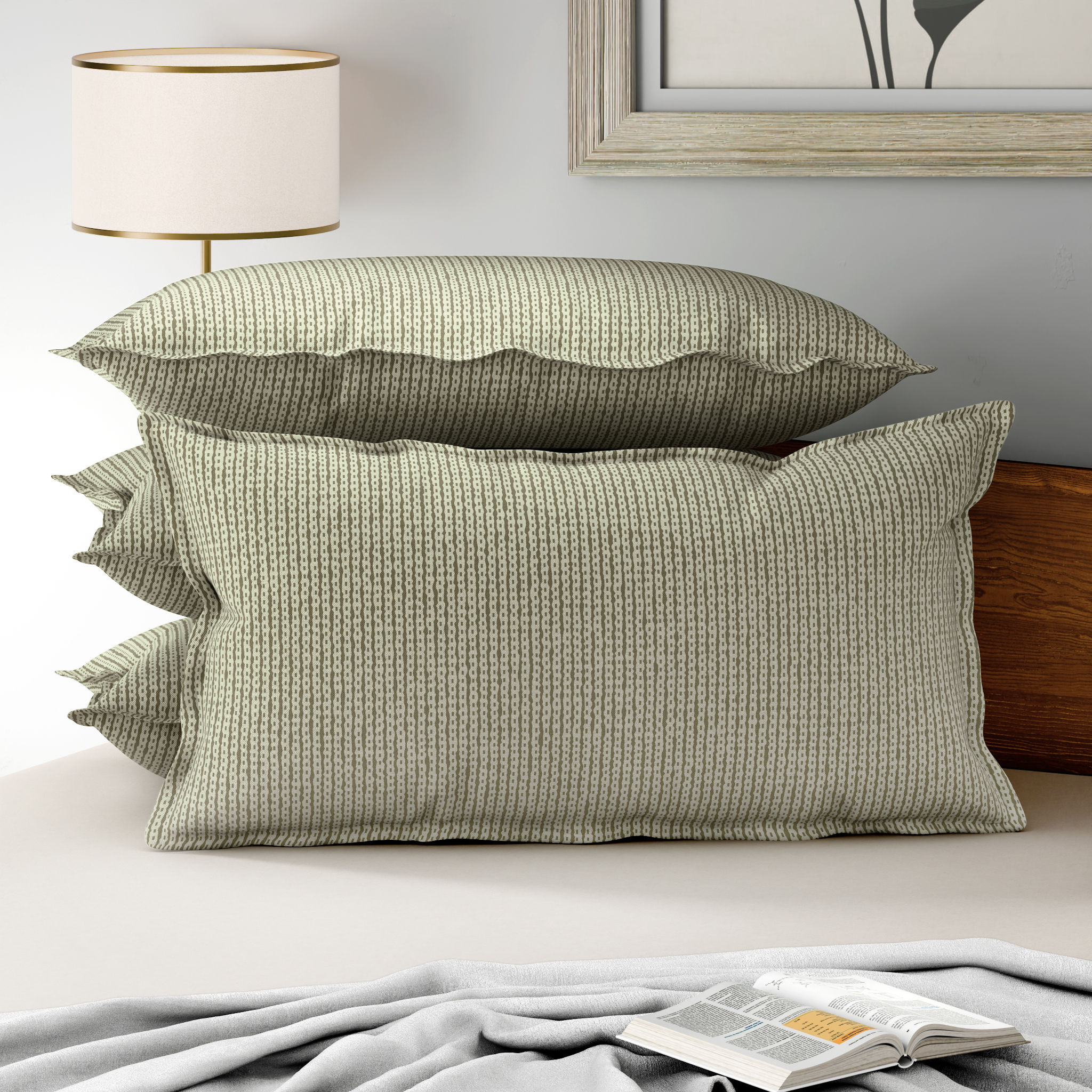 100% Cotton Pillow Cover | King Size 36x19 Inch | Set Of 4 | 160 TC | Buffey