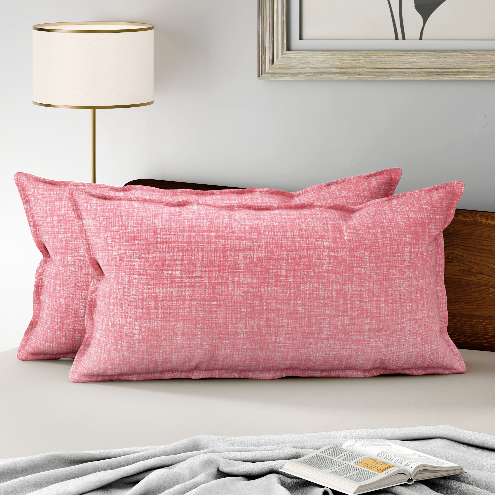 100% Cotton Pillow Cover | King Size 36x19 Inch | Set Of 2 | 160 TC | Florenza