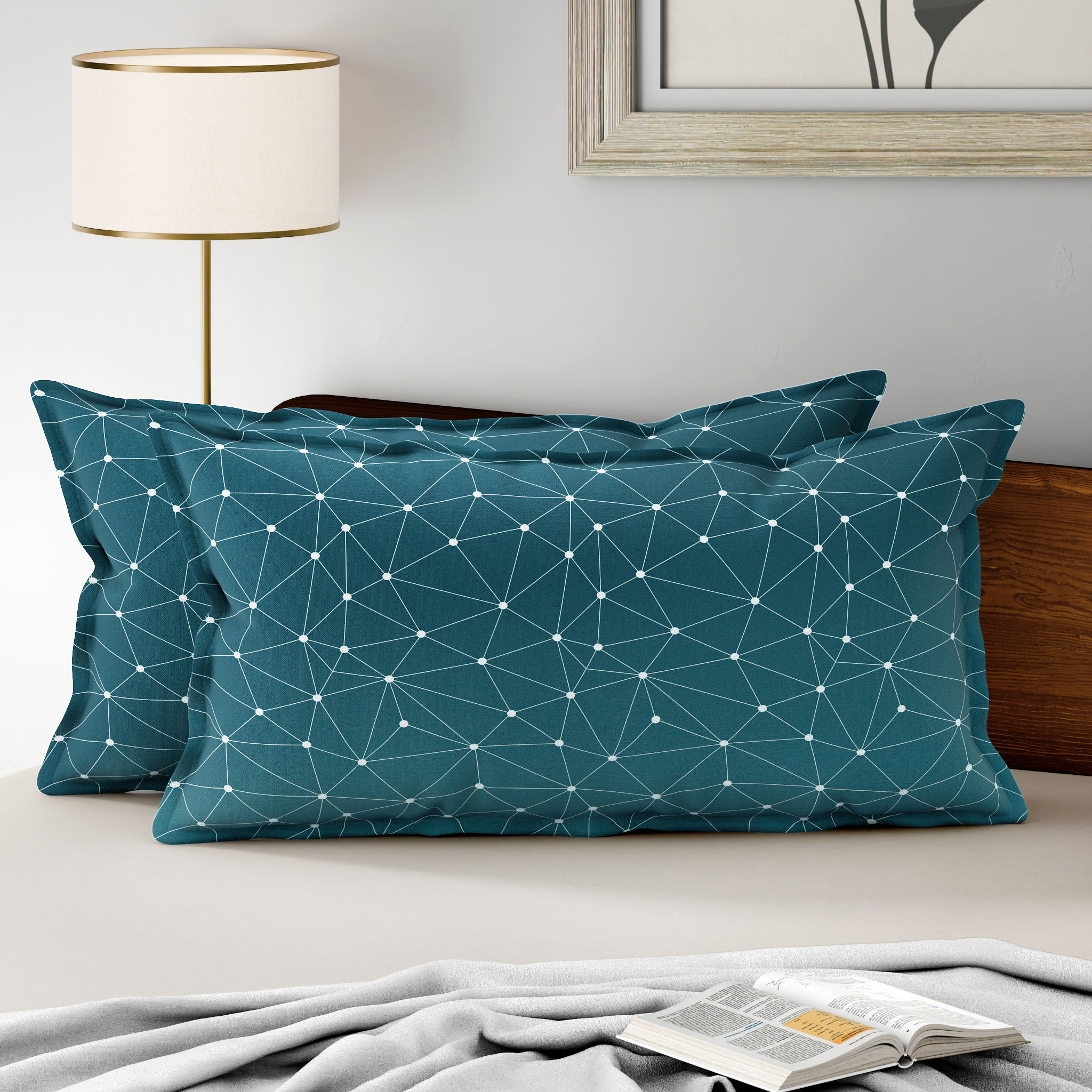 100% Cotton Pillow Cover | King Size 36x19 Inch | Set Of 2 | 160 TC | Michele