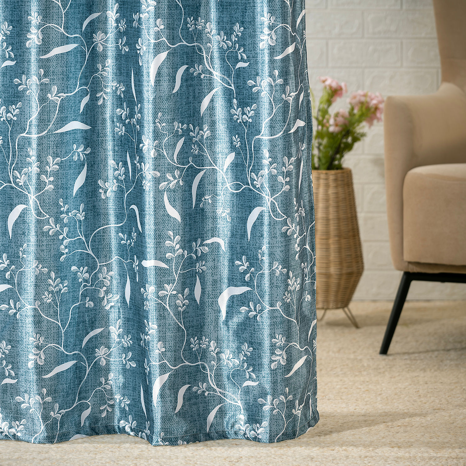 Printed Curtain | Light Blocking Upto 70% | (9 x 3.8 ft) | Long Door Curtain | Set of 1 | Reduces Noise | Dry Clean | Carter