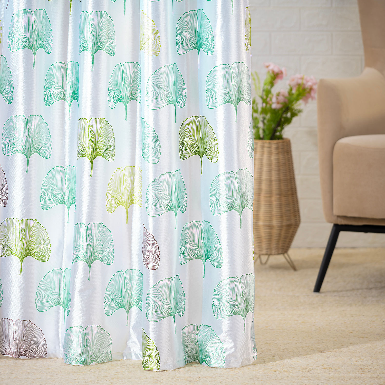 Printed Curtain | Light Blocking Upto 70% | (9 x 3.8 ft) | Long Door Curtain | Set of 1 | Reduces Noise | Dry Clean | Ember