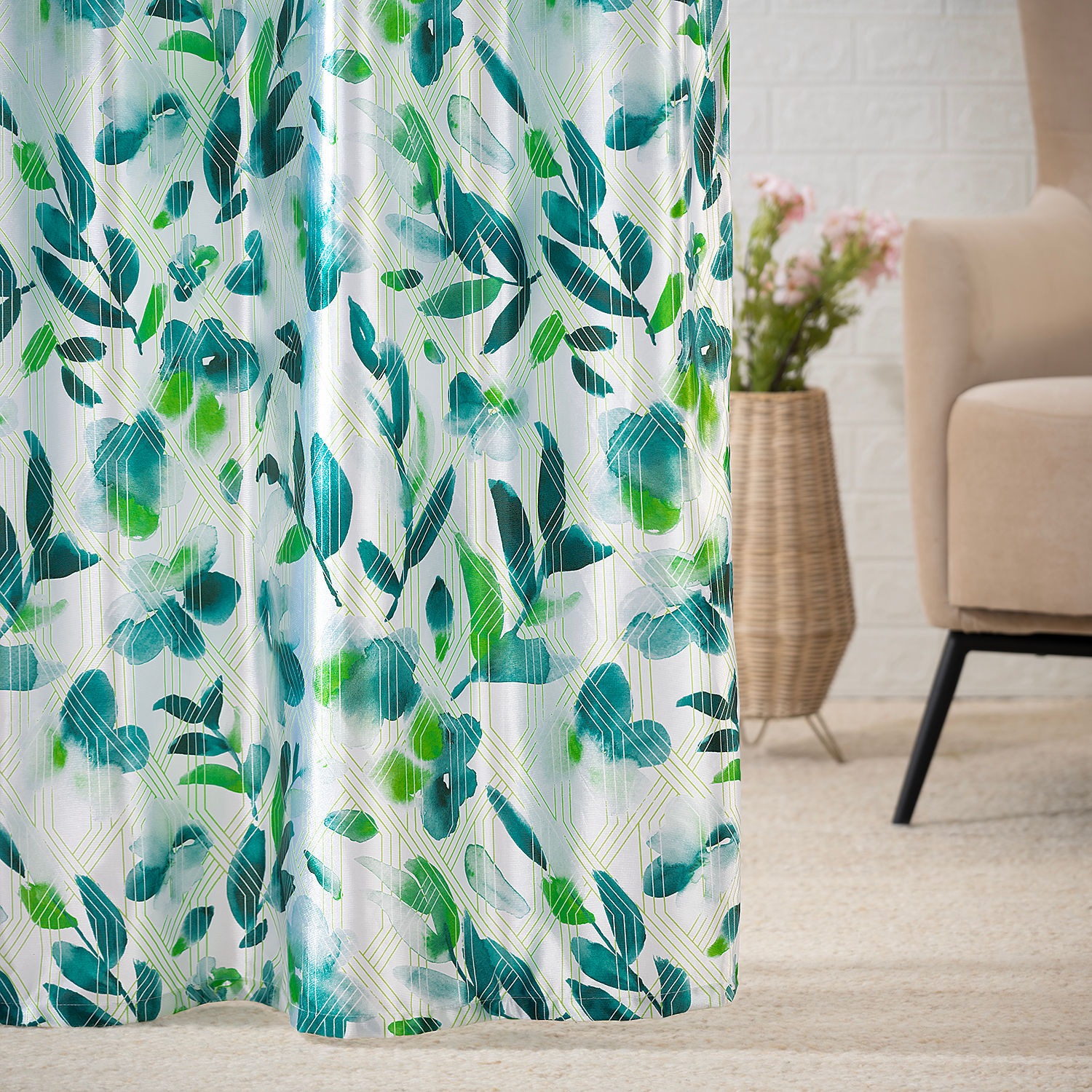 Printed Curtain | Light Blocking Upto 70% | (9 x 3.8 ft) | Long Door Curtain | Set of 1 | Reduces Noise | Dry Clean | Summer Splash