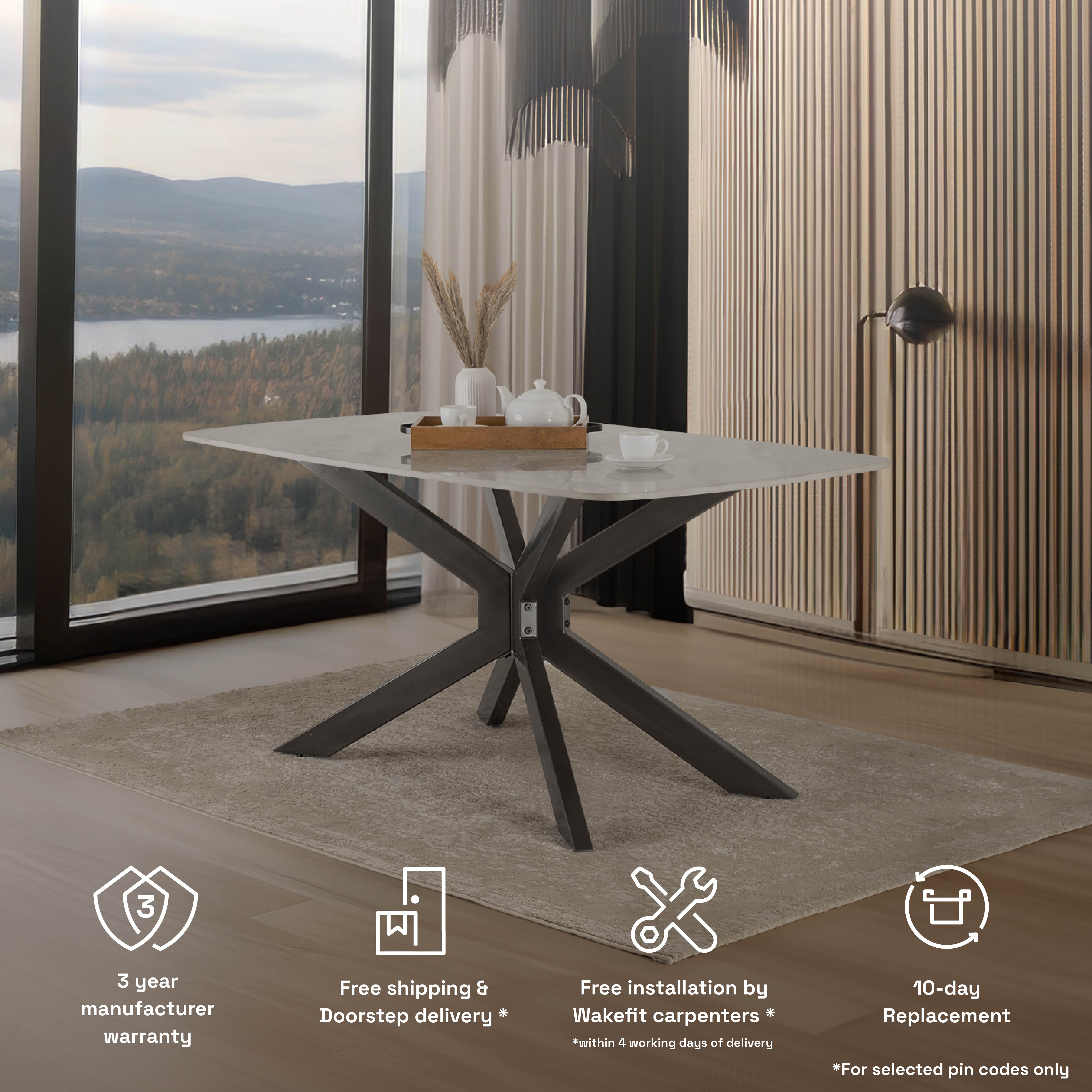 Buy Salmor Stone Dining Table Online At Best Price In India | Wakefit