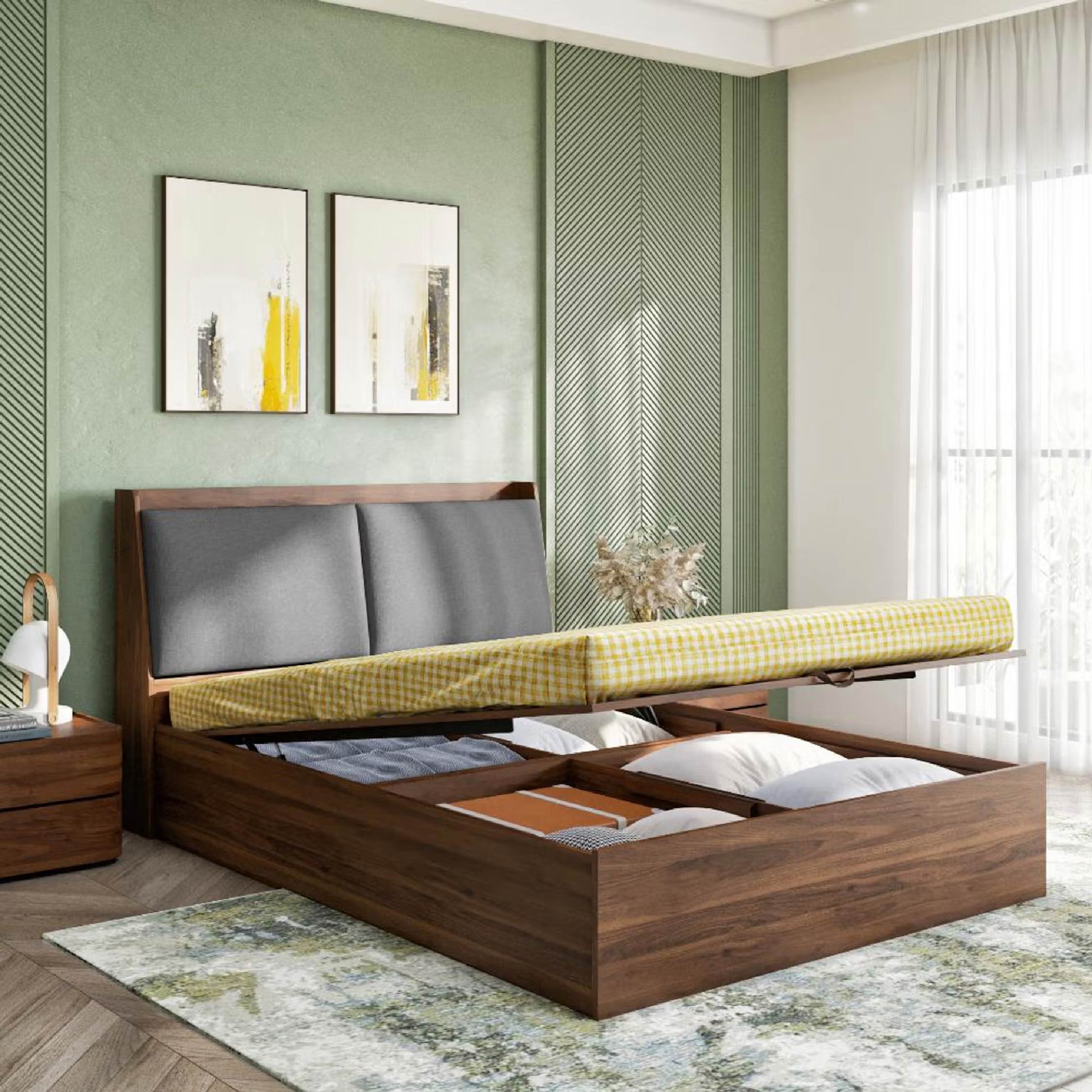 Wakefit Mars Queen Hydraulic Storage Bed Omega Grey