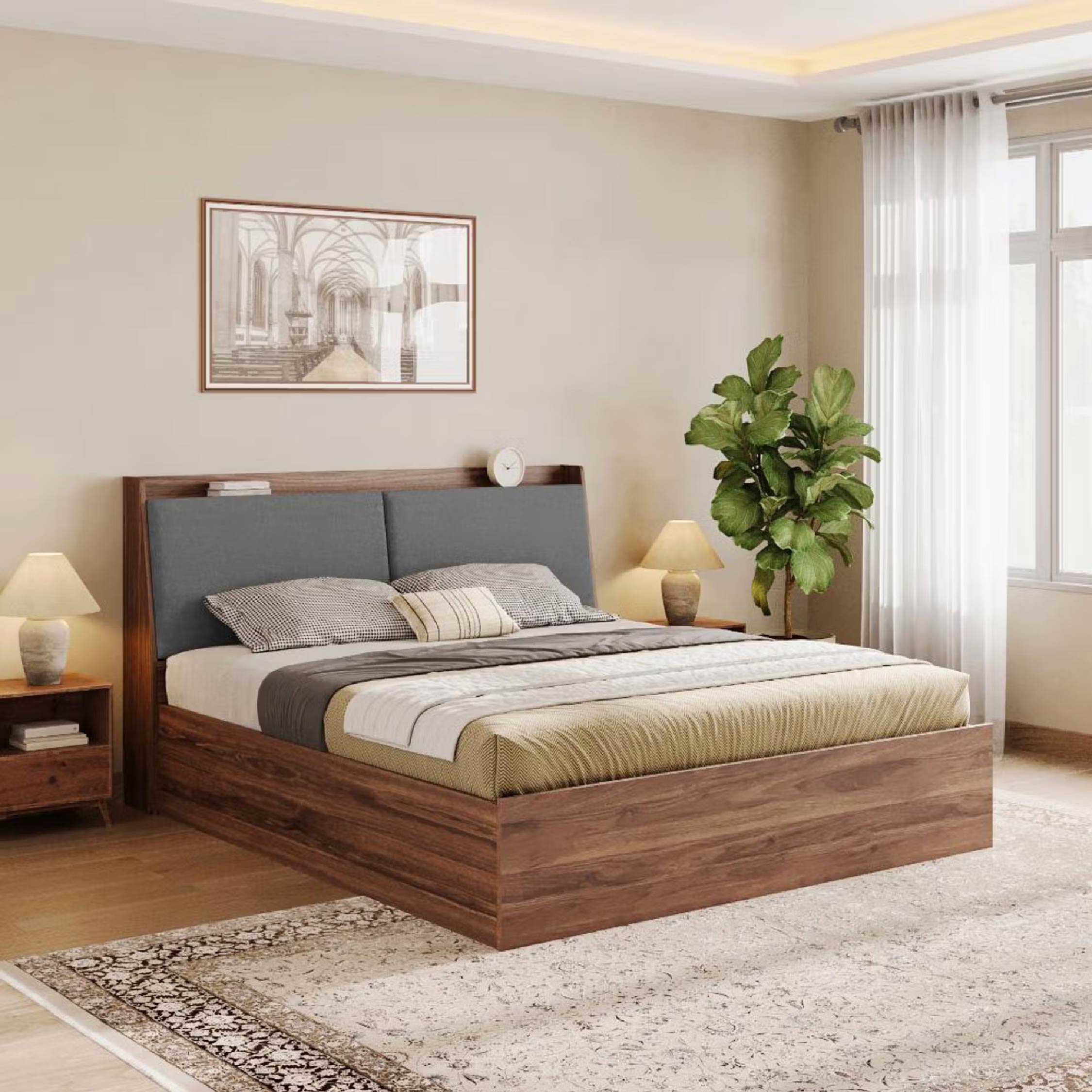 Wakefit Mars Queen Storage Bed Omega Grey
