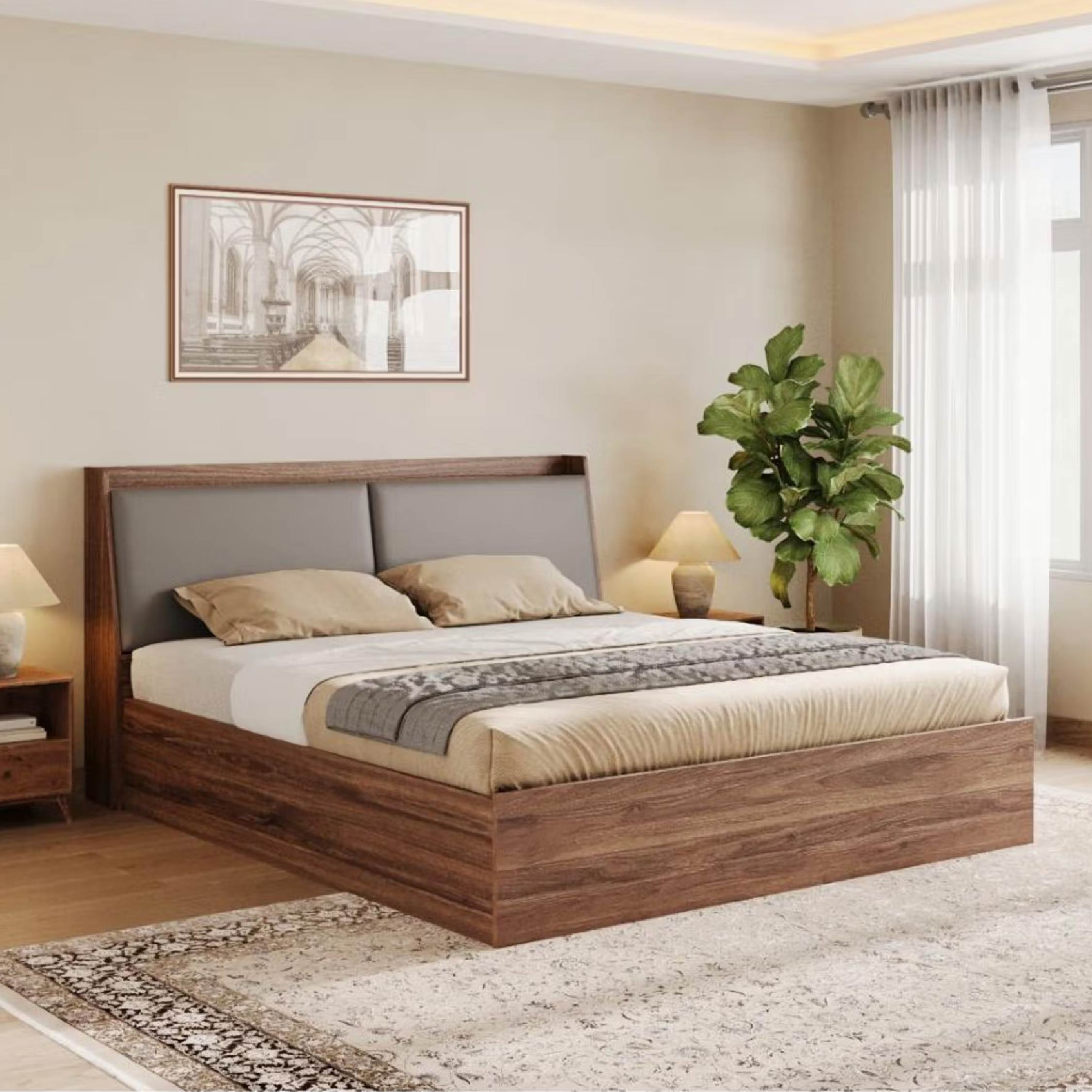 Wakefit Mars King Hydraulic Storage Bed Omega Grey