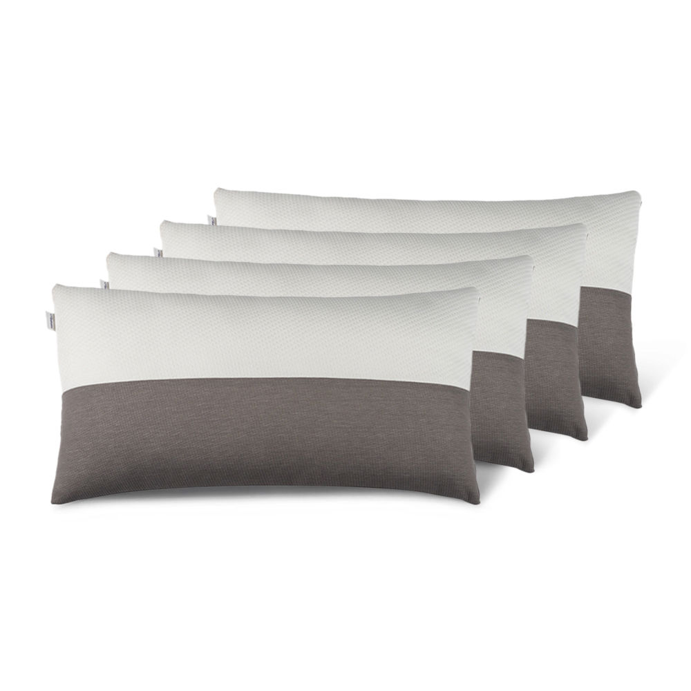 Large Size Sleeping Pillow | Set of 4 | Height Adjustable | 36 x 20 Inch | Soft & Fluffy | White and Grey