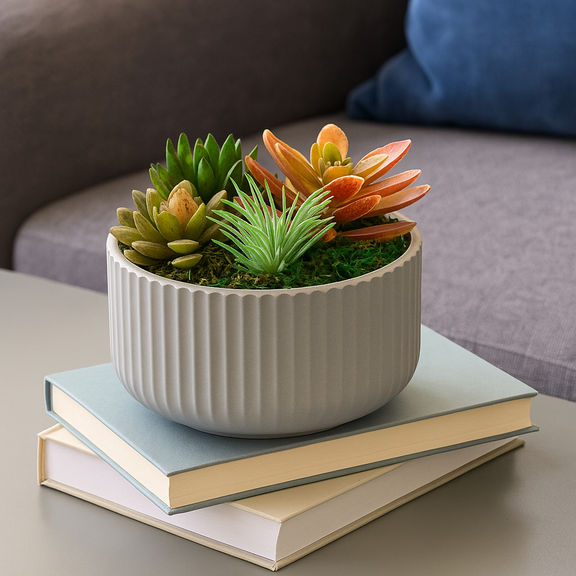 Table Top Artificial Succulents in Melamine Pot | Perfect for Gifting | Indoor & Outdoor Decor Item | Natural Touch & Feel | 5 Inch Plant | Lushen Artificial Potted Plant