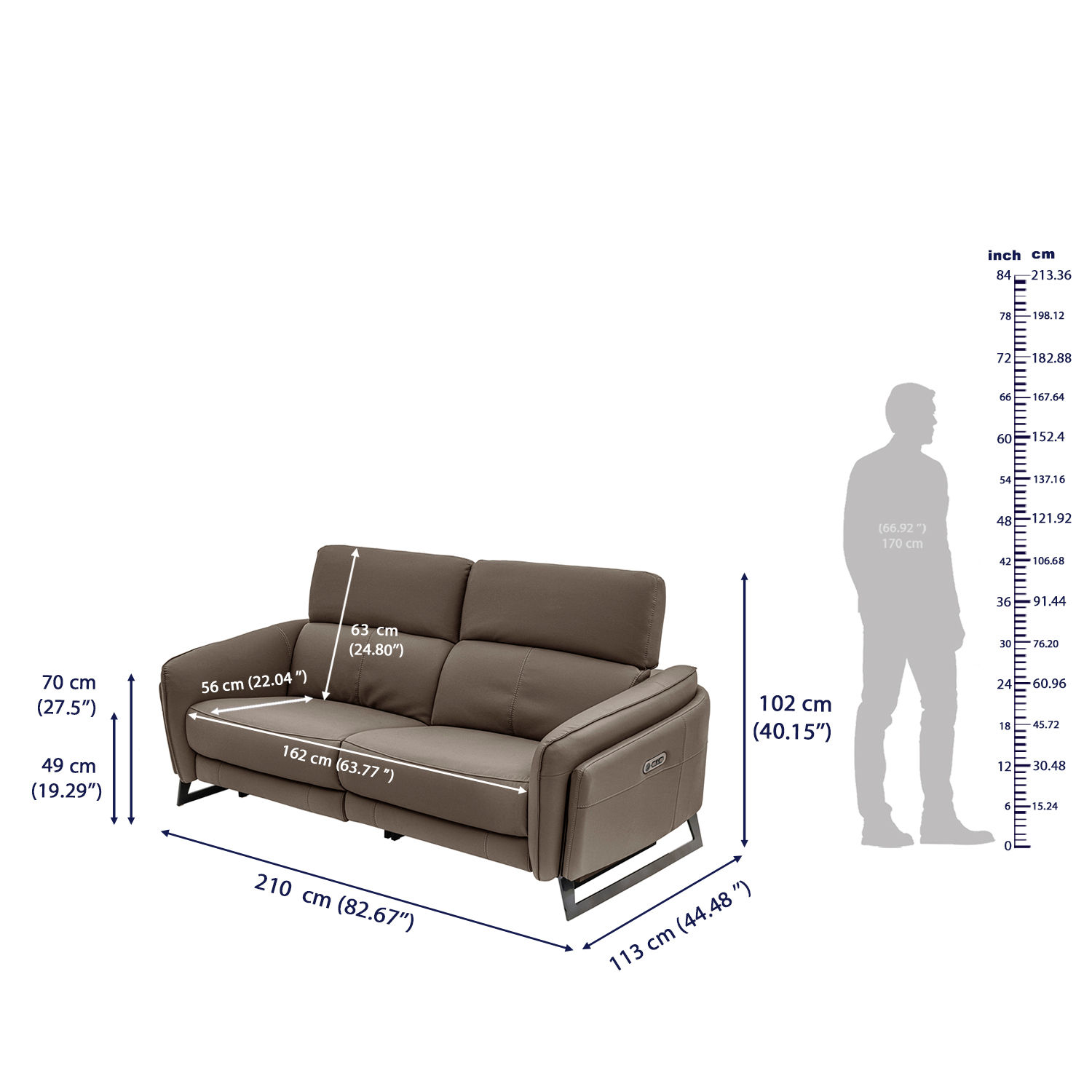 Buy Todi Sofa With Recliner Online At Best Price In India | Wakefit