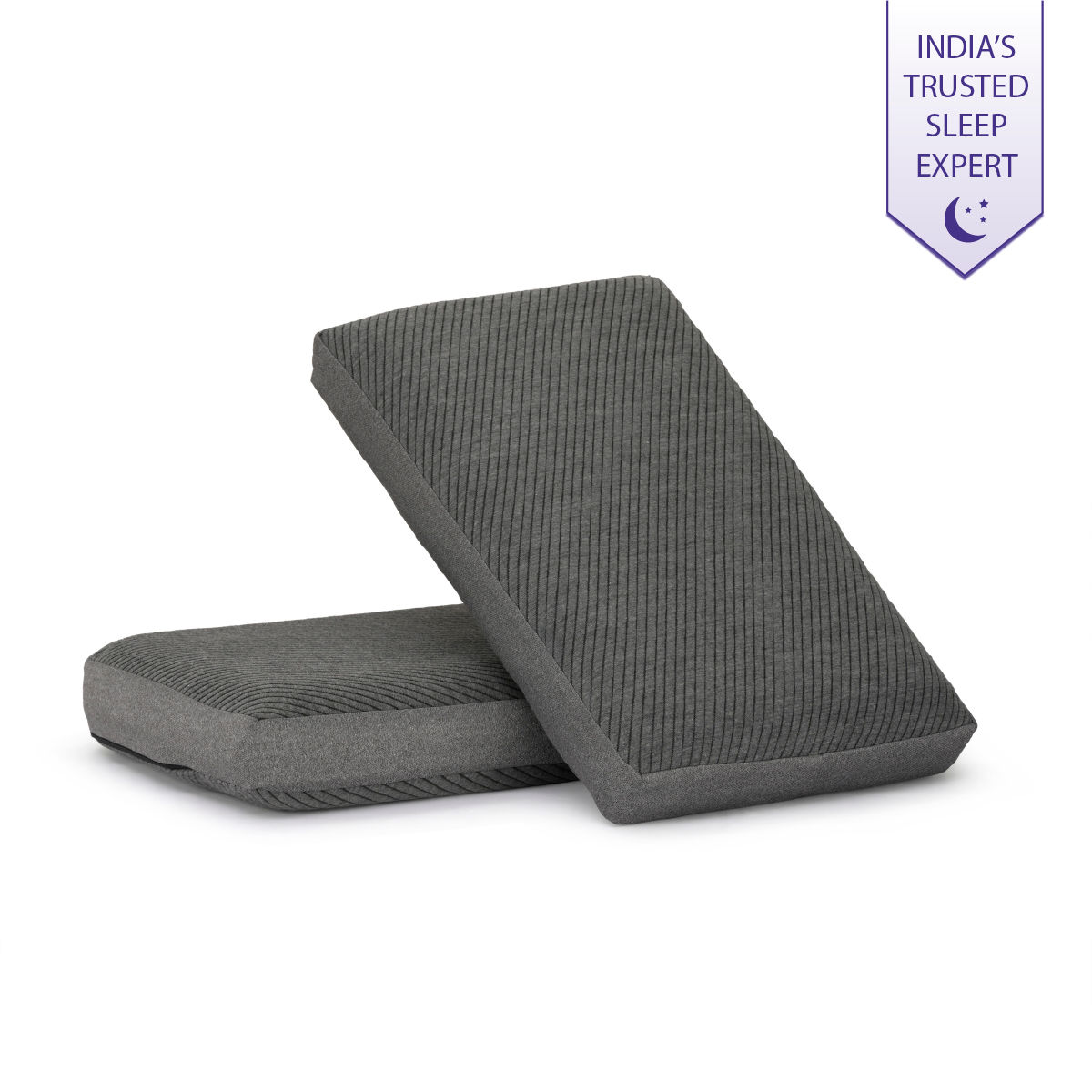 Orthopedic Memory Foam Sleeping Pillow | Medium & Regular (23x15x4) Inch | Set of 2 | Enhanced Neck Support & Pain Relief | Machine Washable Cover | Dark Grey