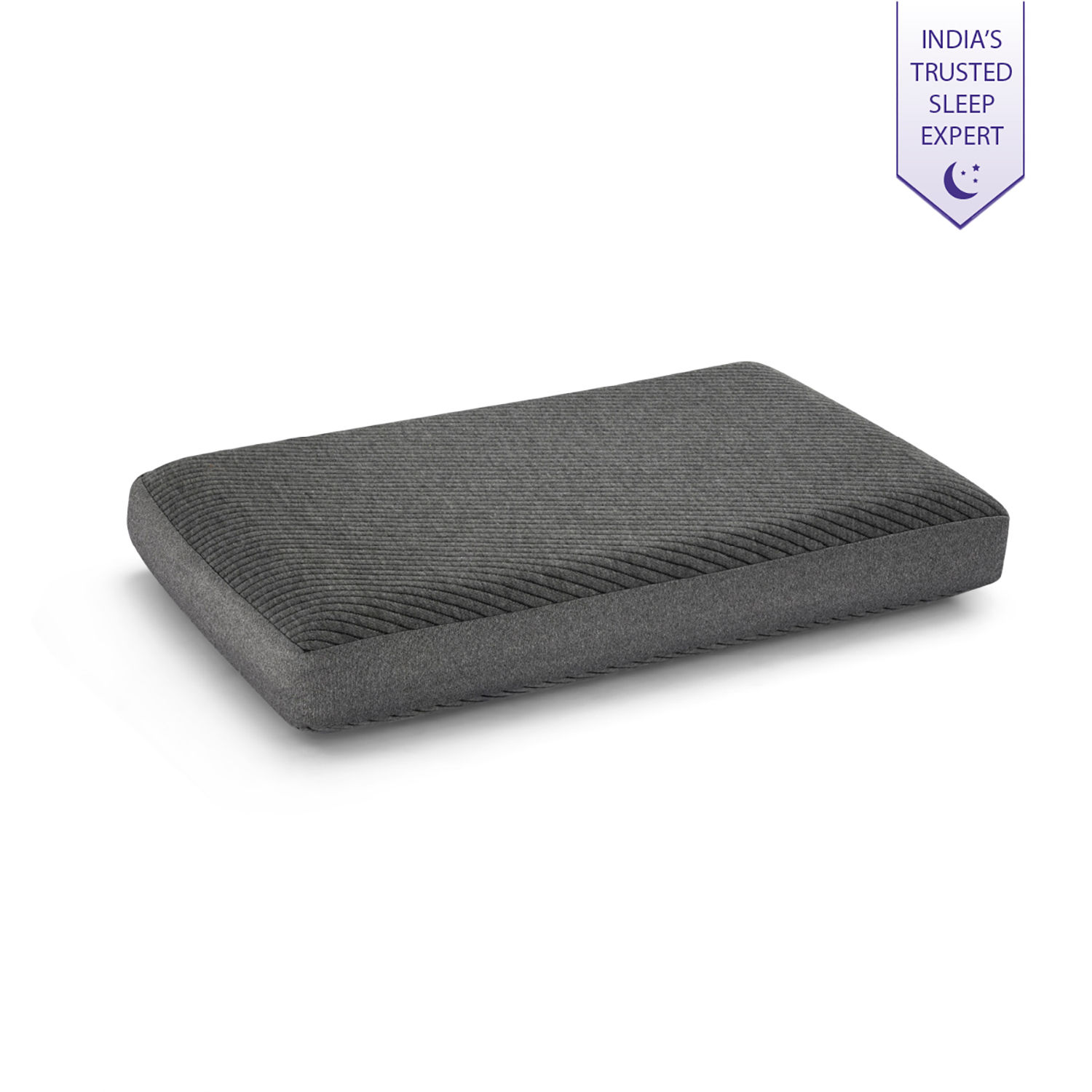 Orthopedic Memory Foam Sleeping Pillow | Medium & Regular (23x15x4) Inch | Set of 1 | Enhanced Neck Support & Pain Relief | Machine Washable Cover | Dark Grey