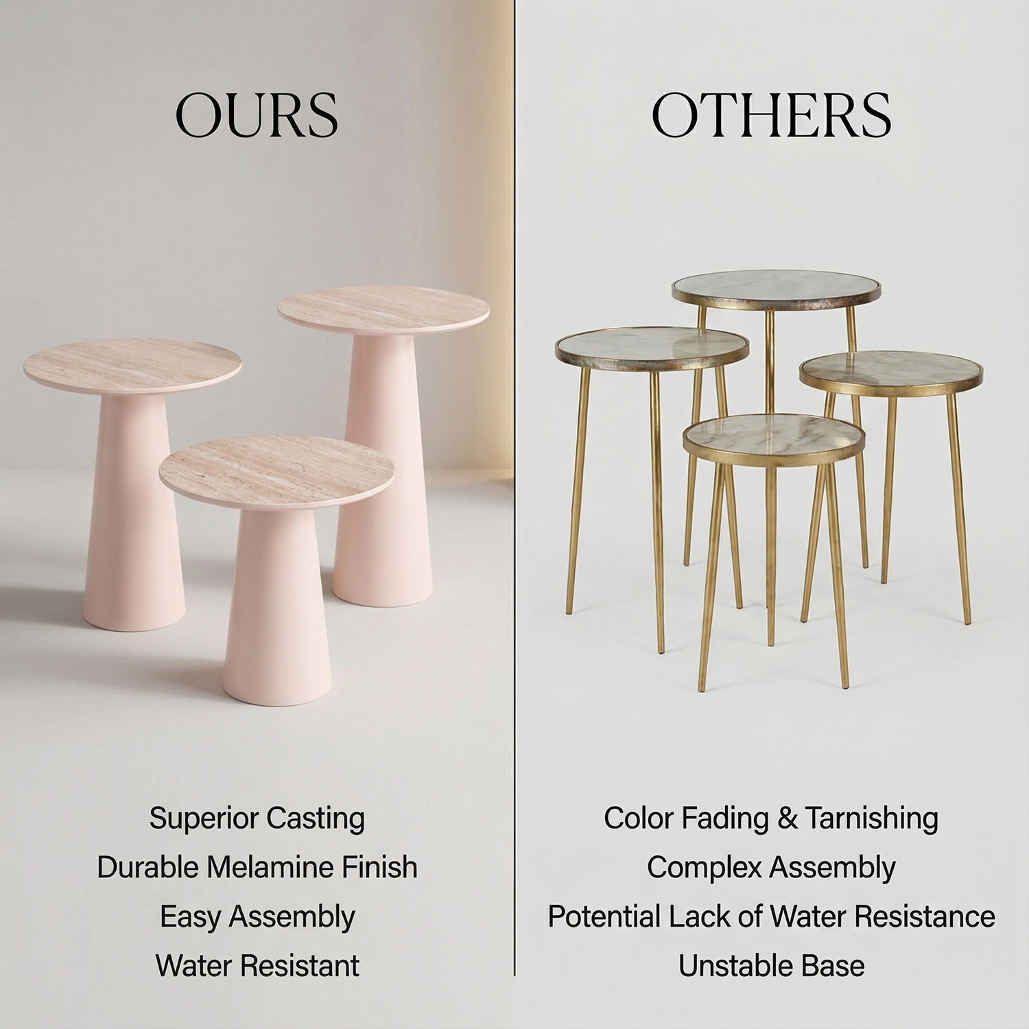 Buy Ecru Ivory Charm Side Table With Ceramic Top Online At Best