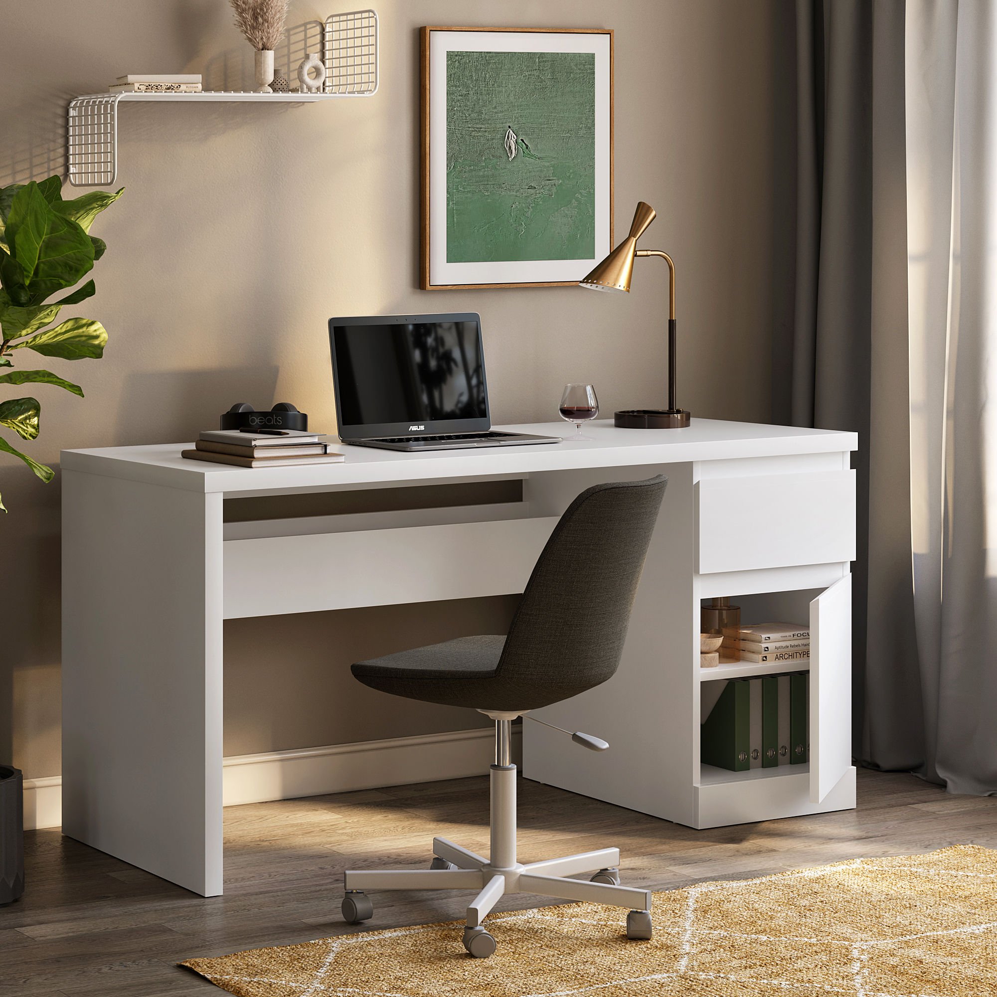 Wakefit Camus Study Table- Frosty White
