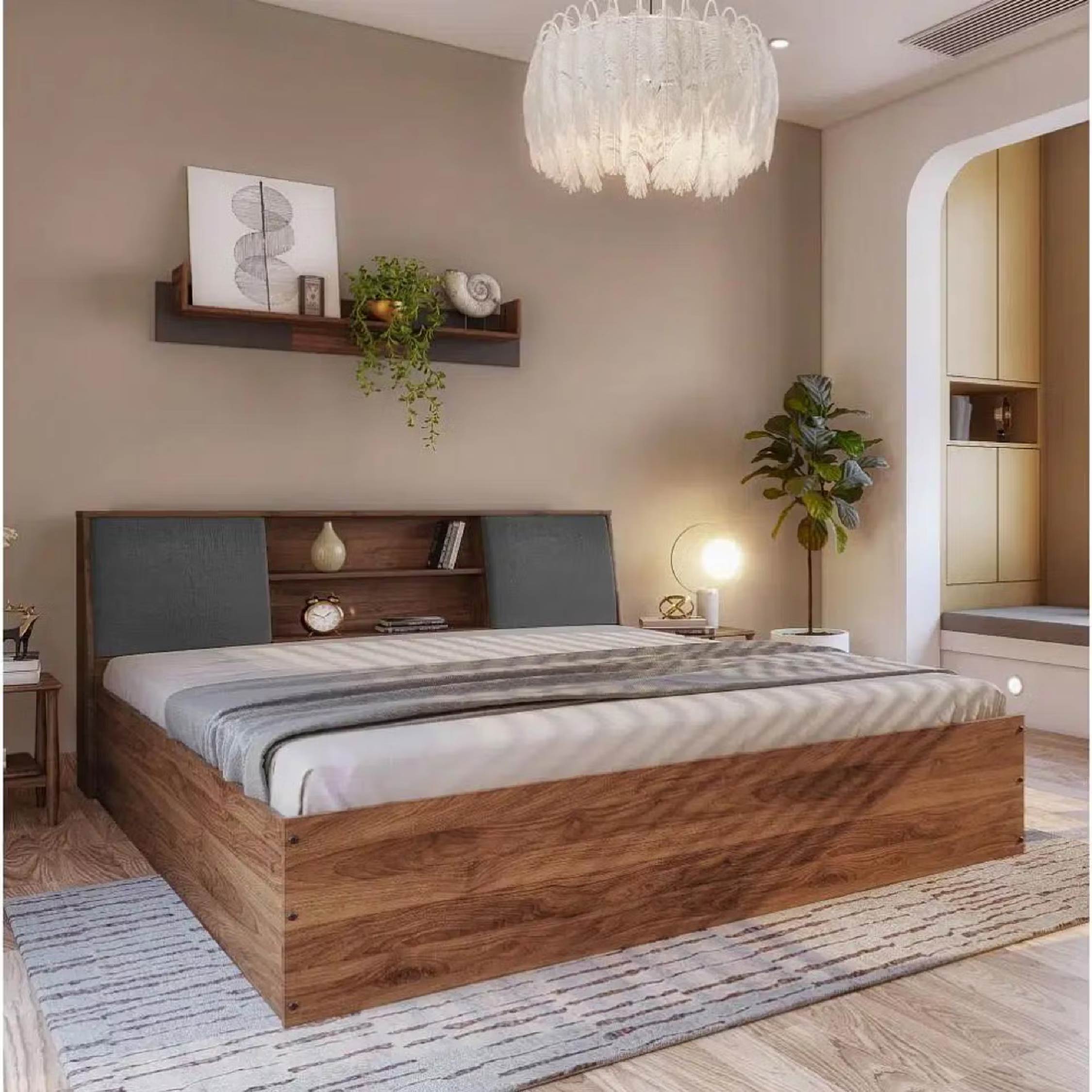 Wakefit Orion Engineered Wood King Size Upholstered Bed with Storage, Omega Grey (78*72inch) / (1.98m*1.83m)