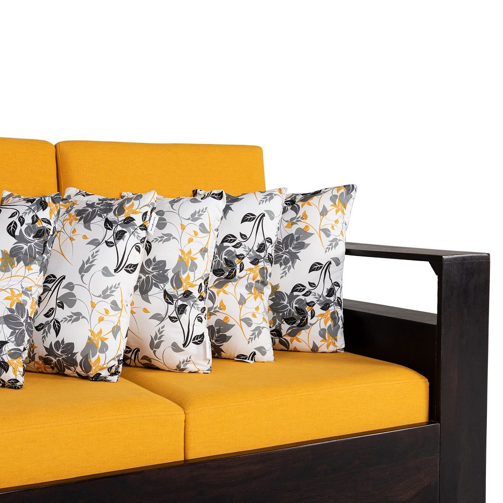 Printed Cushion | Pack of 5 | 16x16 Inch | Hollow Fiber Filling | Use With or Without Cover | For Sofa & Bed | Gentle Machine Wash