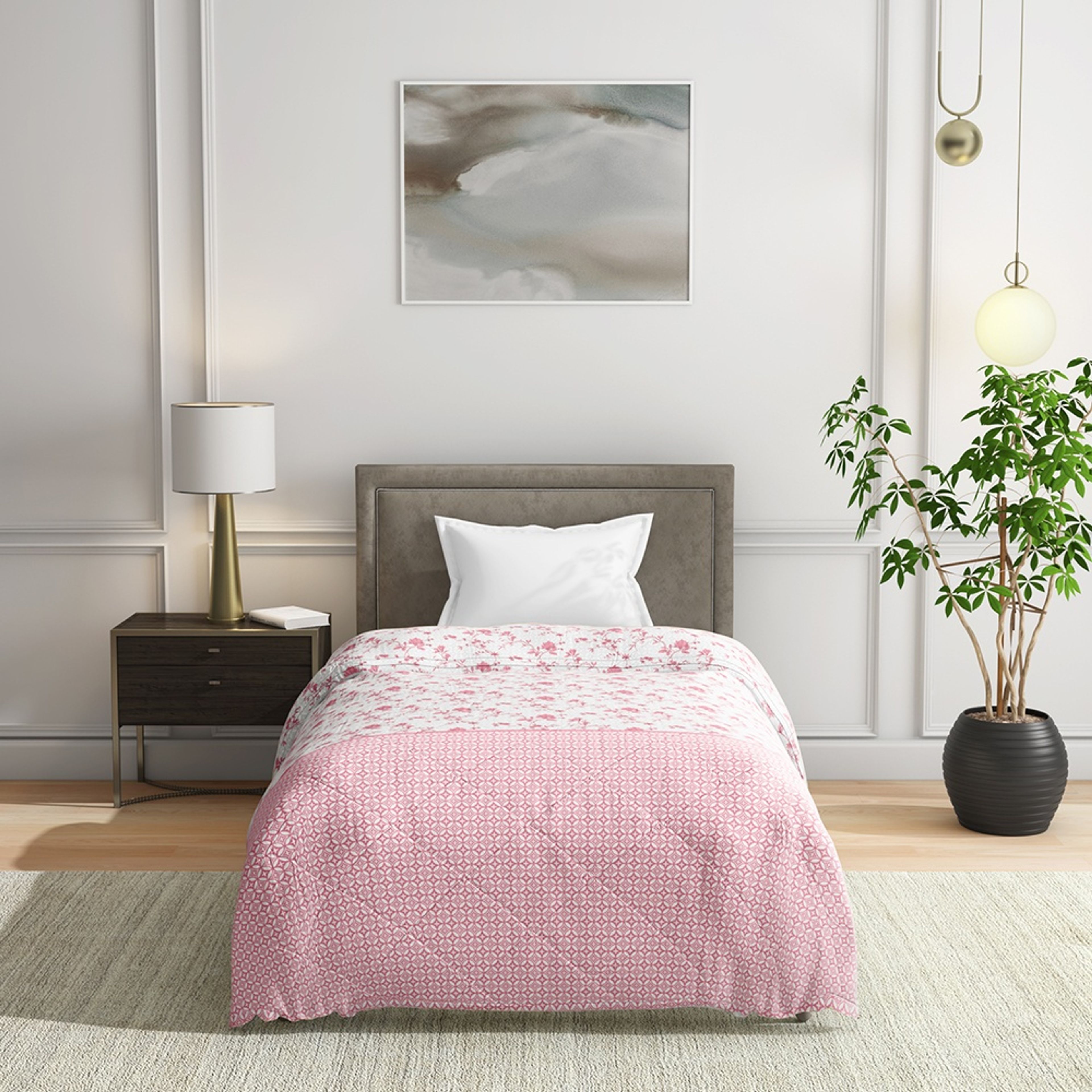 Siliconised Microfibre Reversible Cotton Comforter (Florenza)