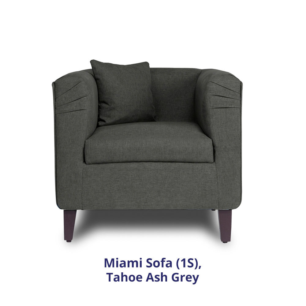 Wakefit Miami Sofa - 1 Seater - Ash Grey