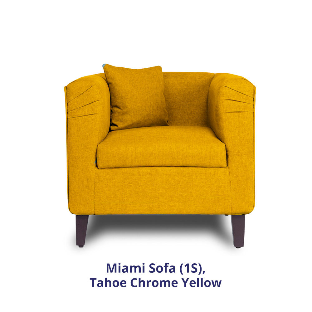 Wakefit Miami Sofa - 1 Seater - Chrome Yellow