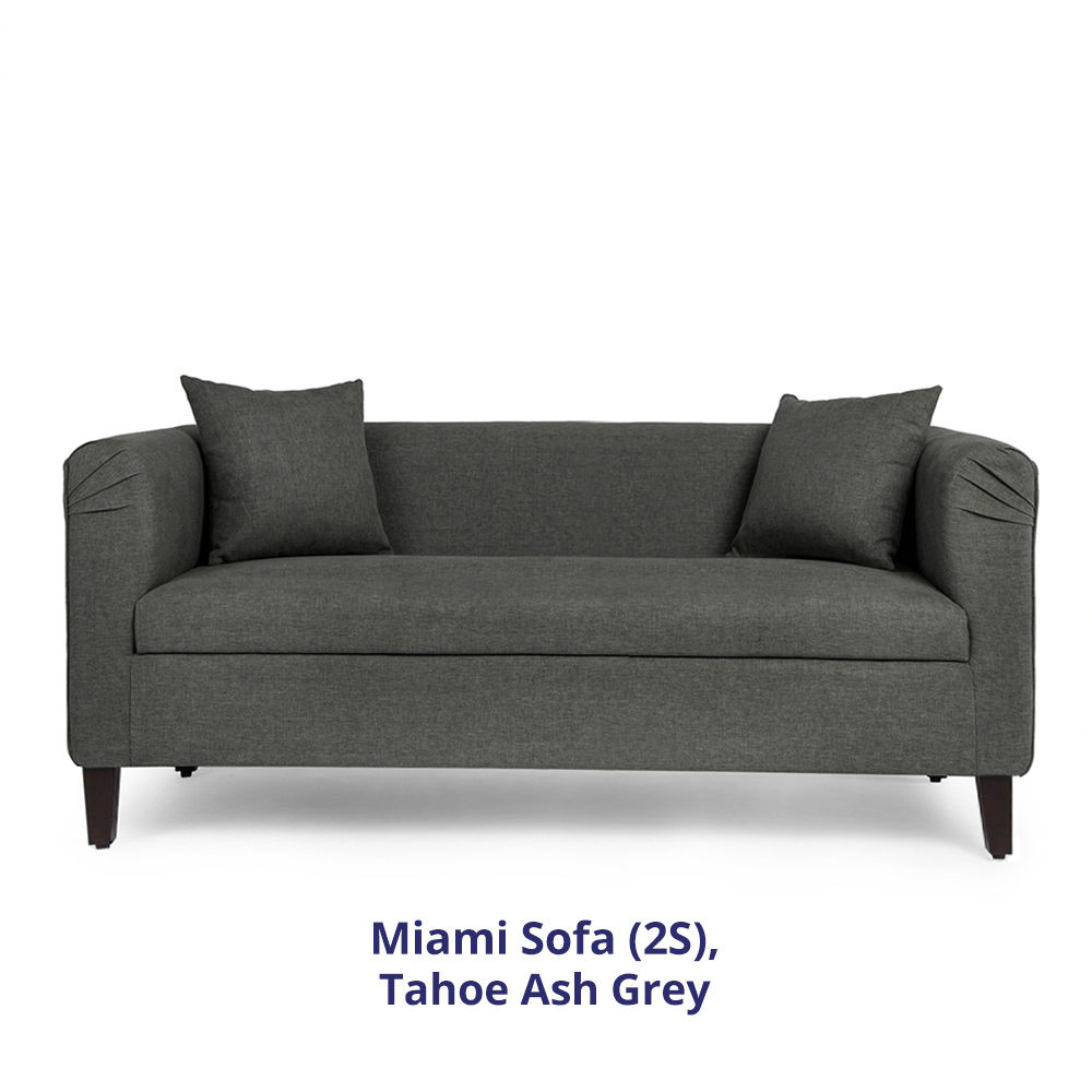 Wakefit Miami Sofa - 2 Seater - Ash Grey