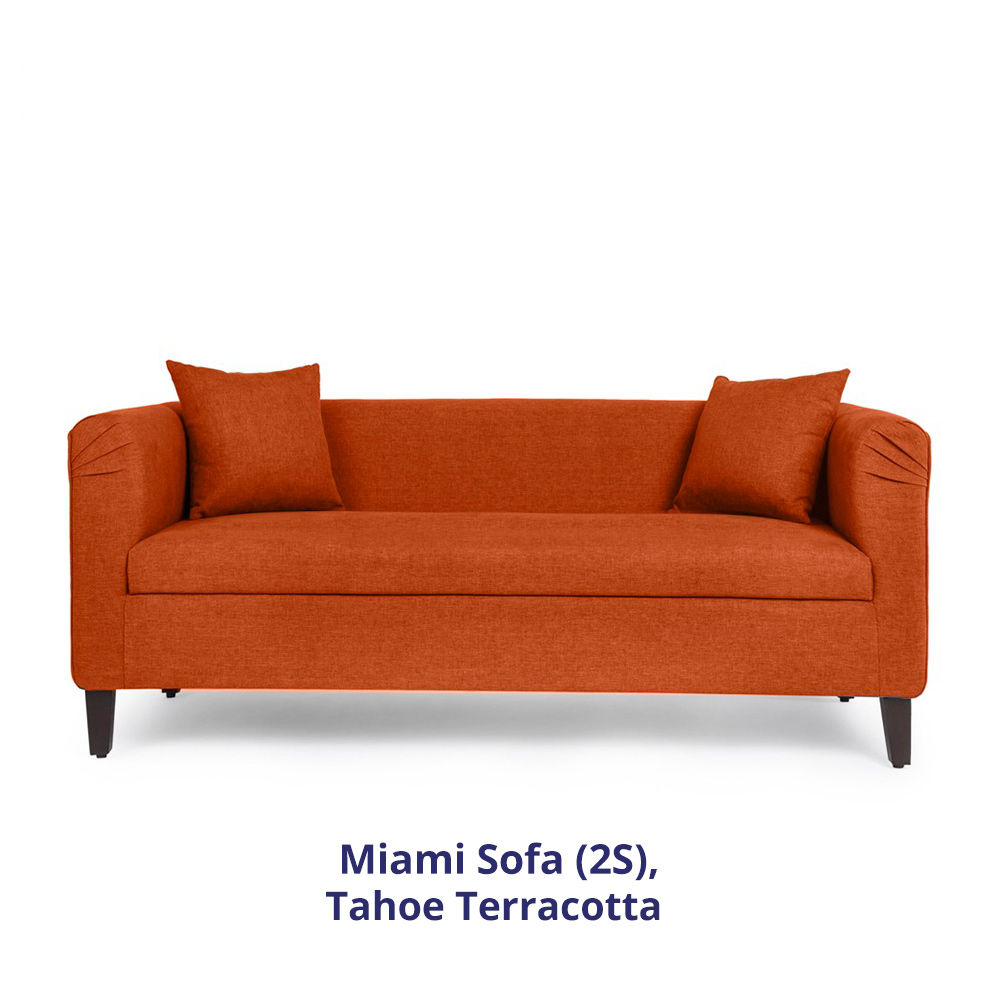 Wakefit Miami Sofa - 2 Seater - Terracotta