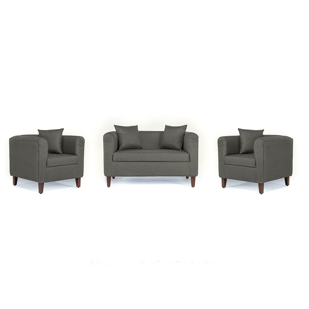 Wakefit Miami Sofa - 2+1+1 Seater - Omega Grey