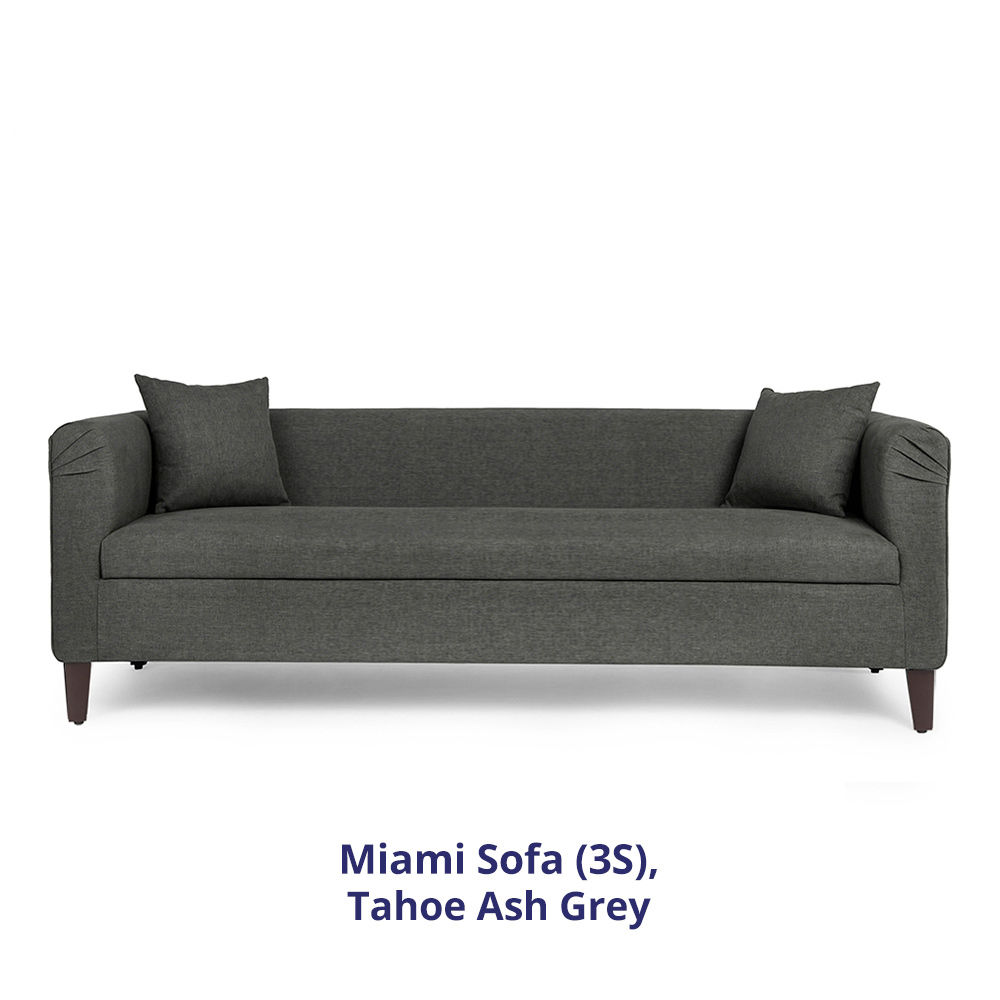 Wakefit Miami Sofa - 3 Seater - Ash Grey