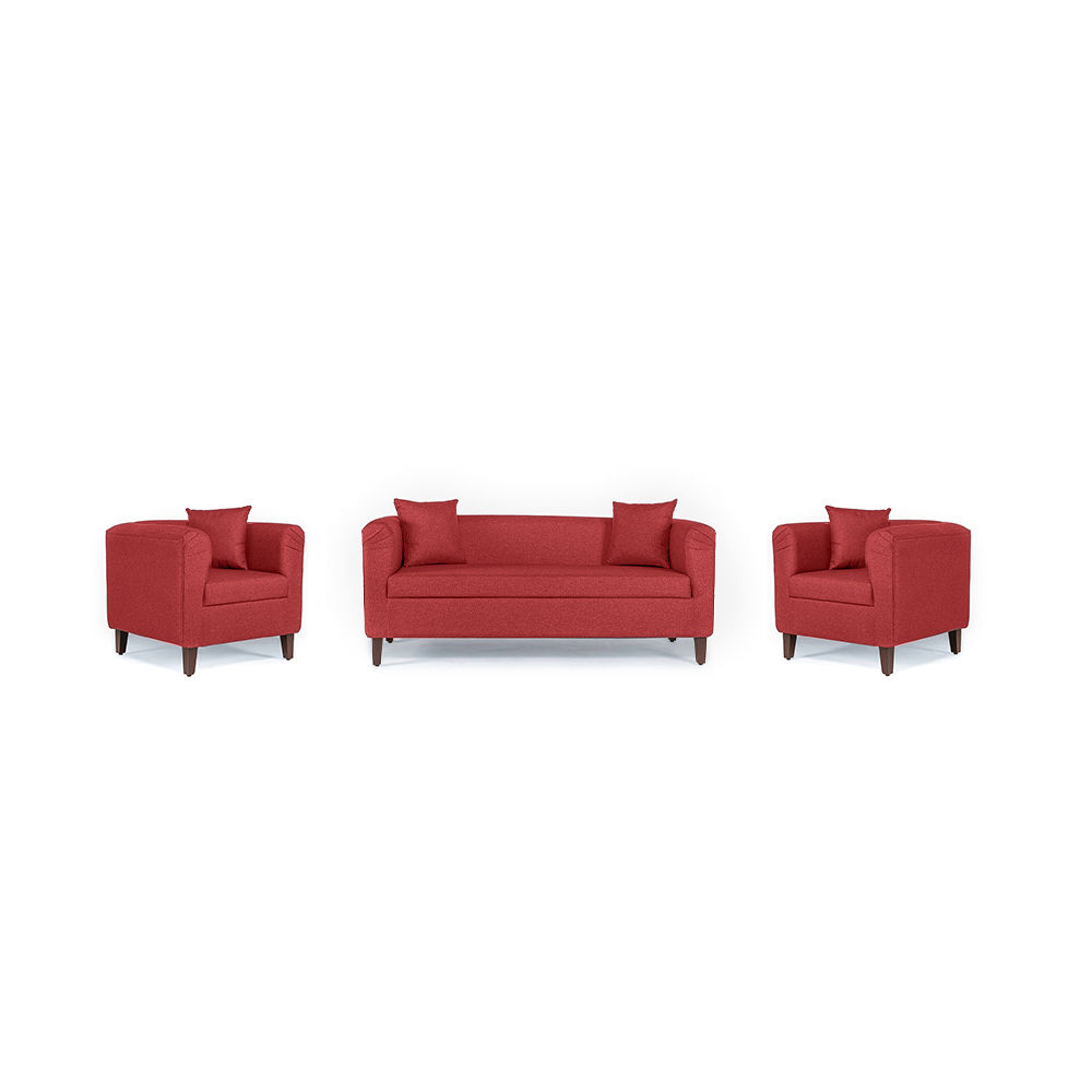 Wakefit Miami Sofa - 3+1+1 Seater - Omega Red